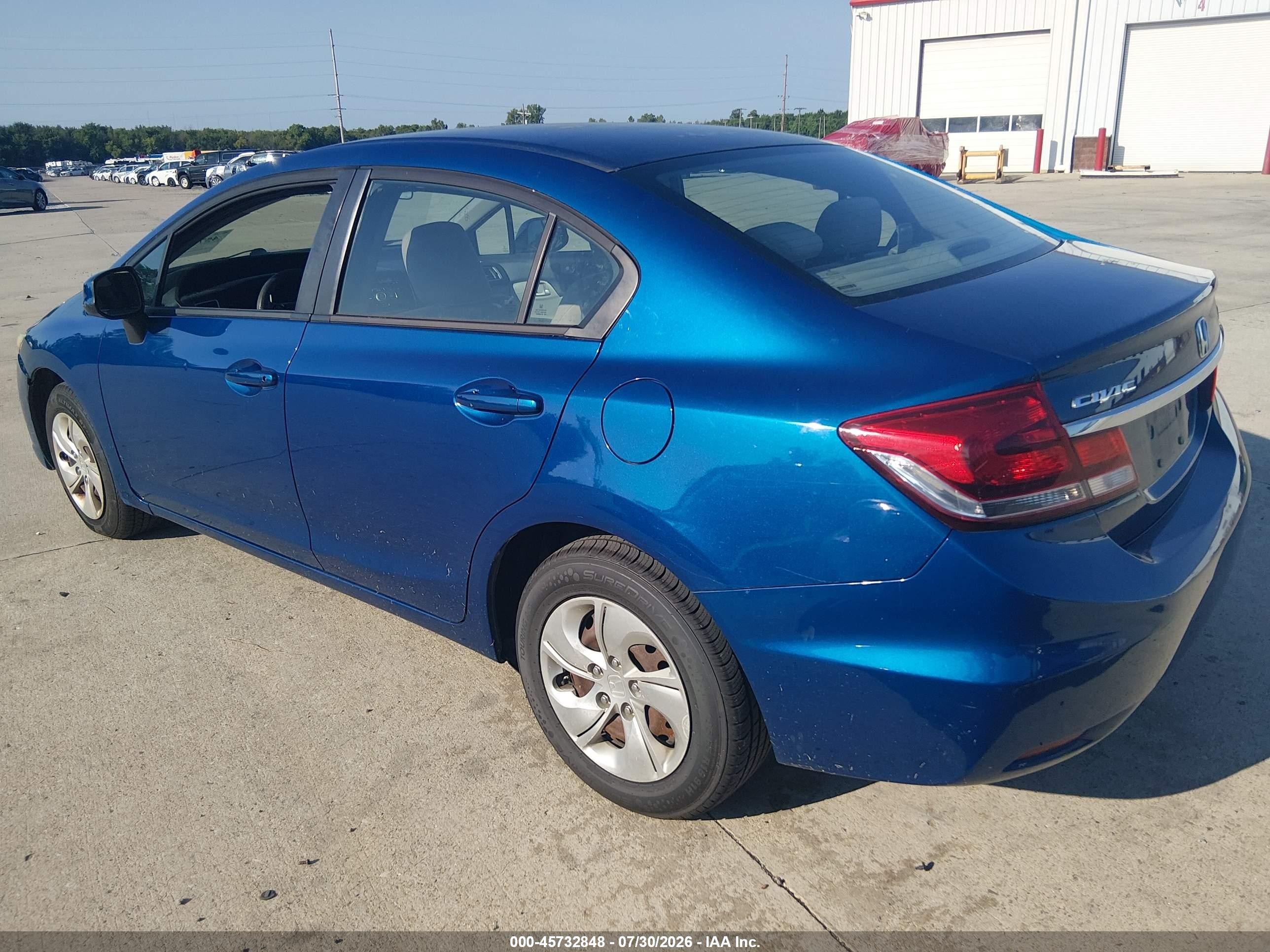 2013 Honda Civic Lx Blue vin: 19XFB2F50DE059985
