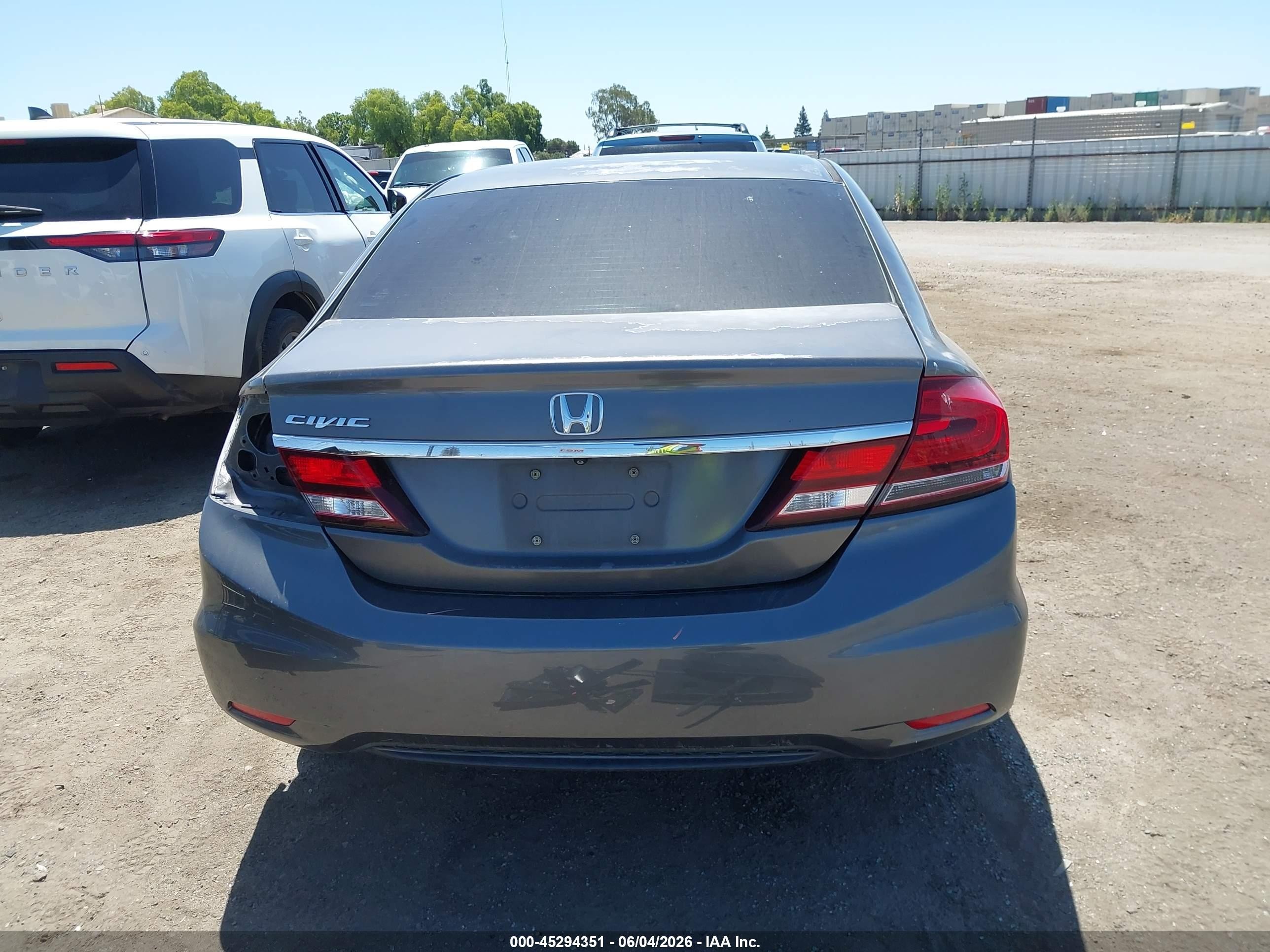 2013 Honda Civic Lx Gray vin: 19XFB2F50DE205849