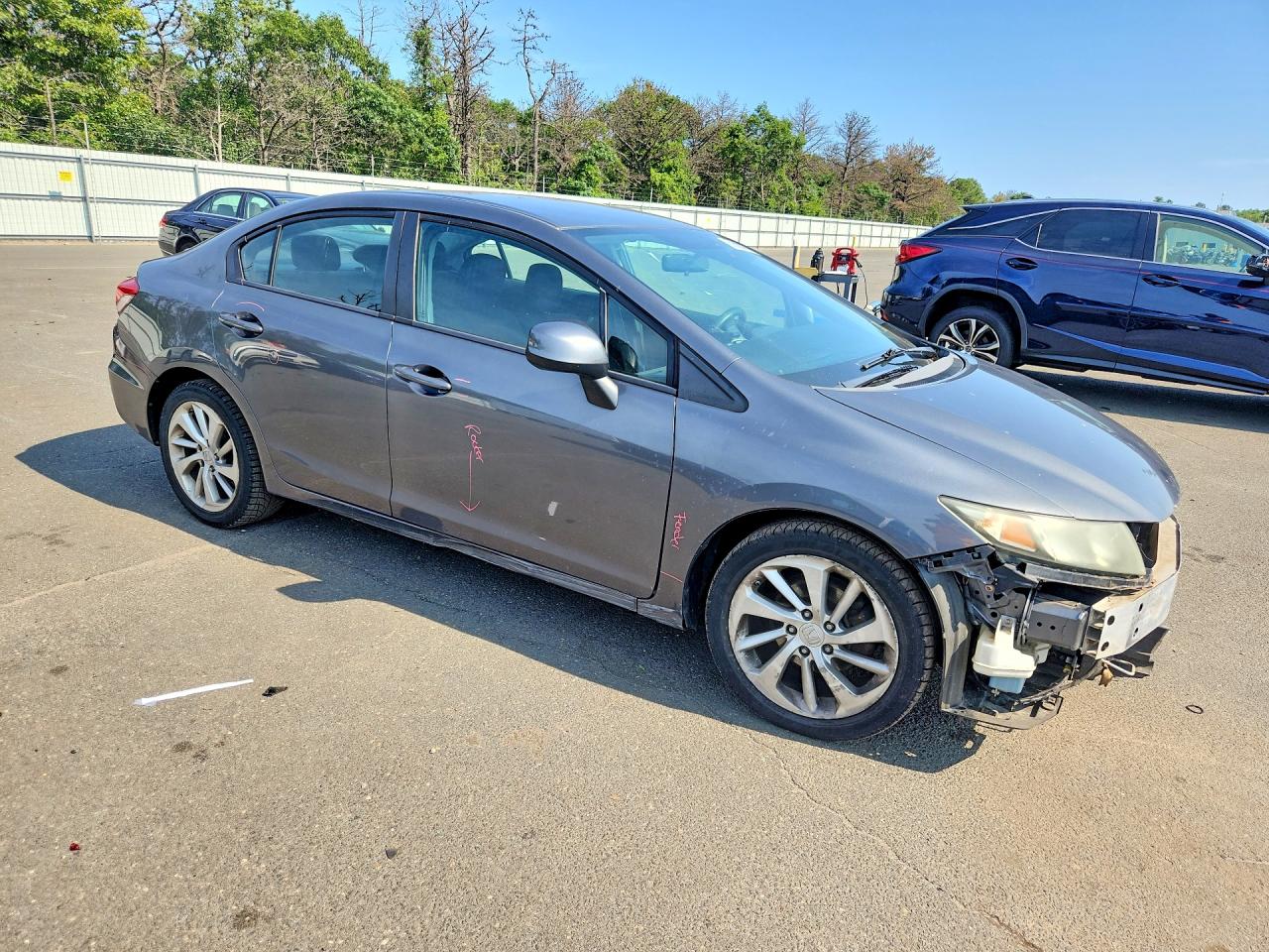 2013 Honda Civic Lx Gray vin: 19XFB2F50DE210940
