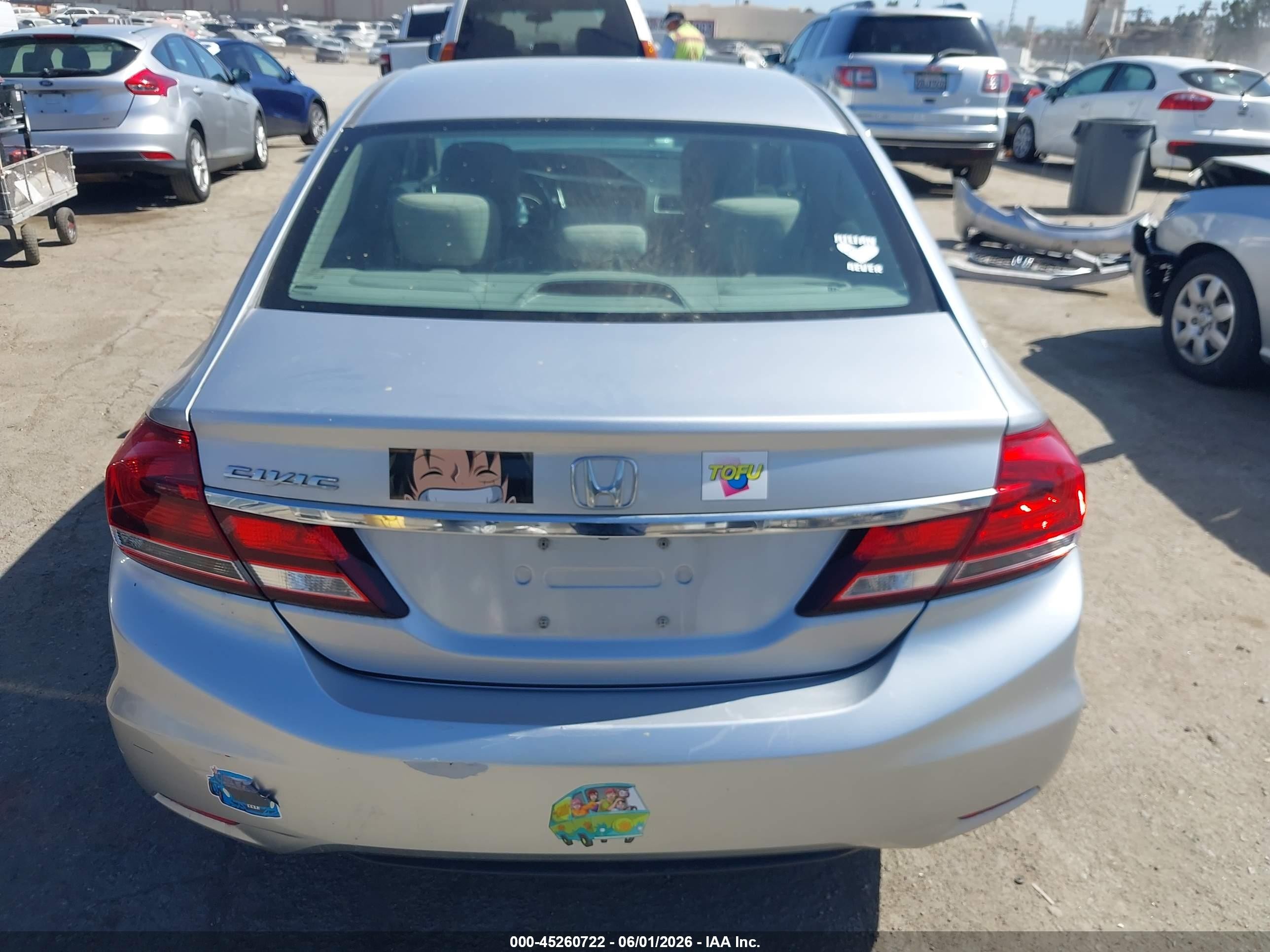 2013 Honda Civic Lx Silver vin: 19XFB2F50DE229813