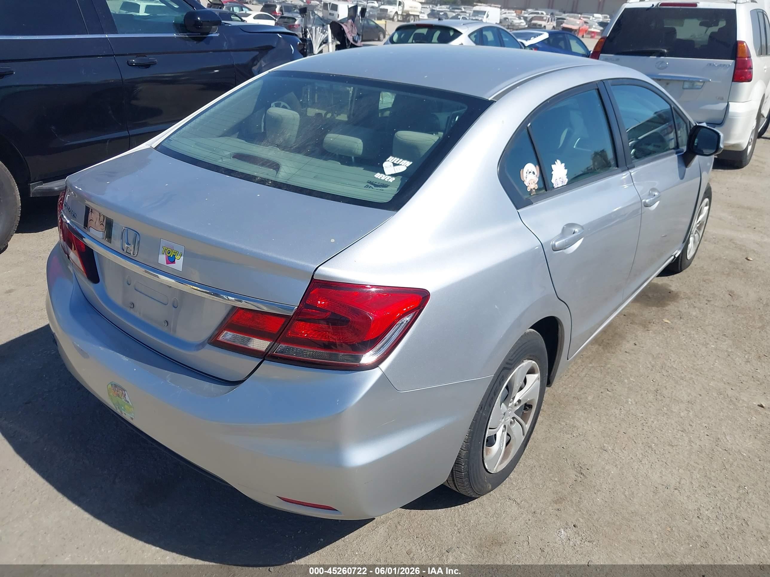 2013 Honda Civic Lx Silver vin: 19XFB2F50DE229813