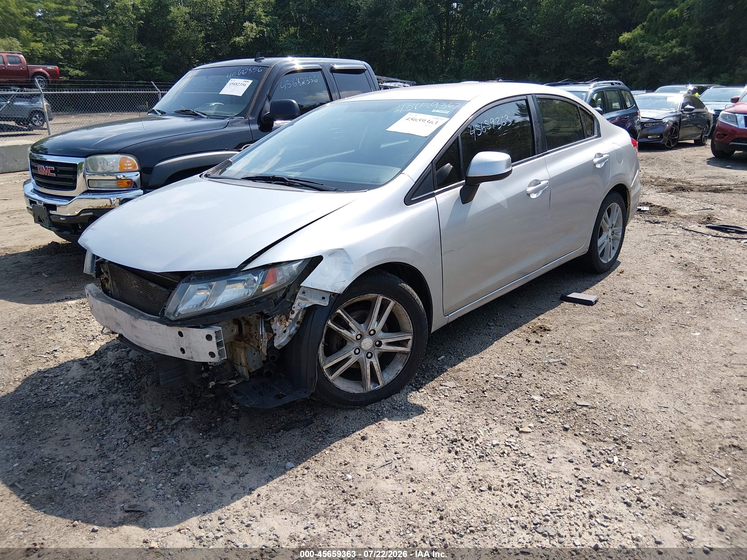 2013 Honda Civic Lx Silver vin: 19XFB2F50DE231416