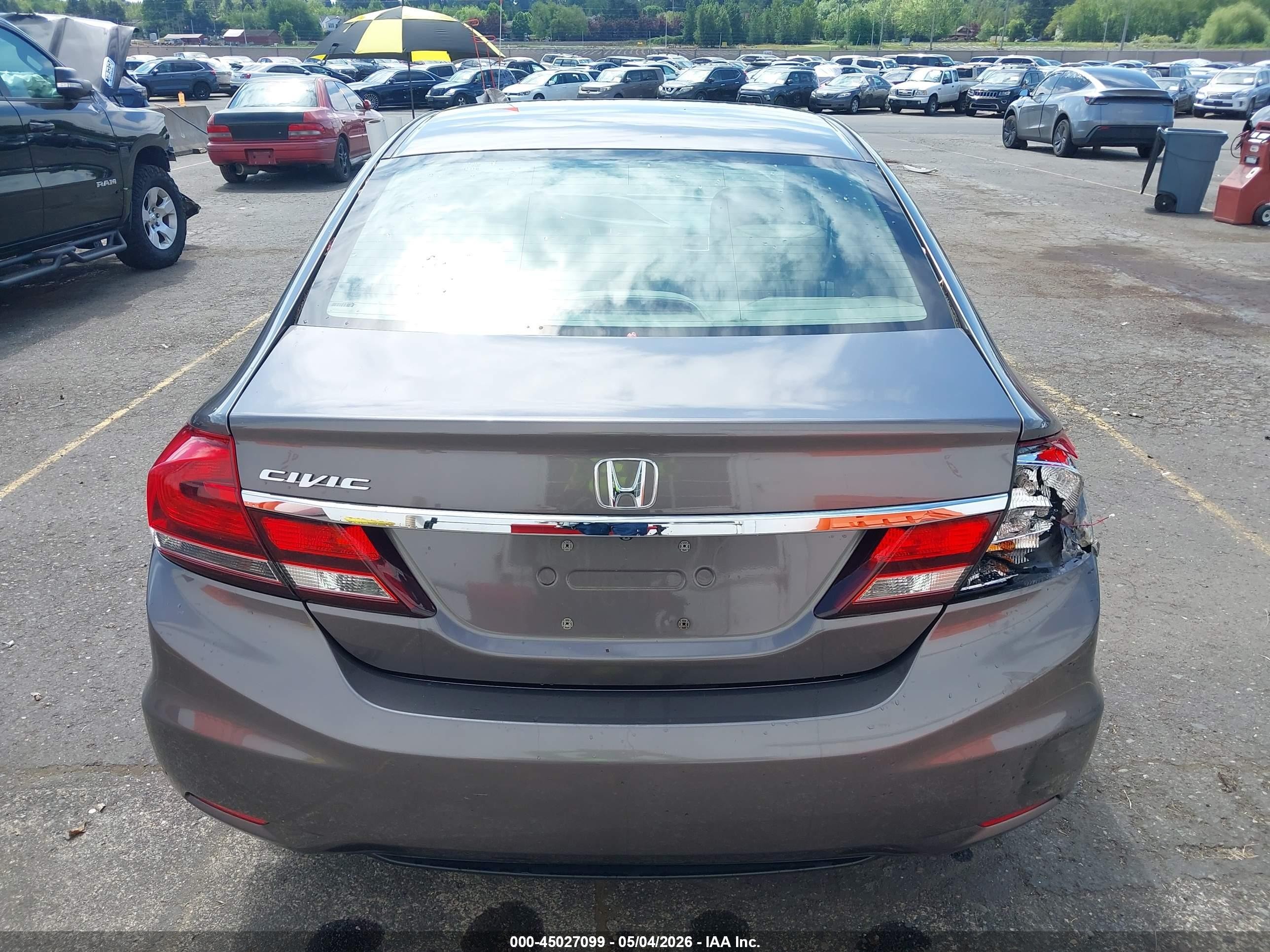 2013 Honda Civic Lx Gray vin: 19XFB2F50DE231805