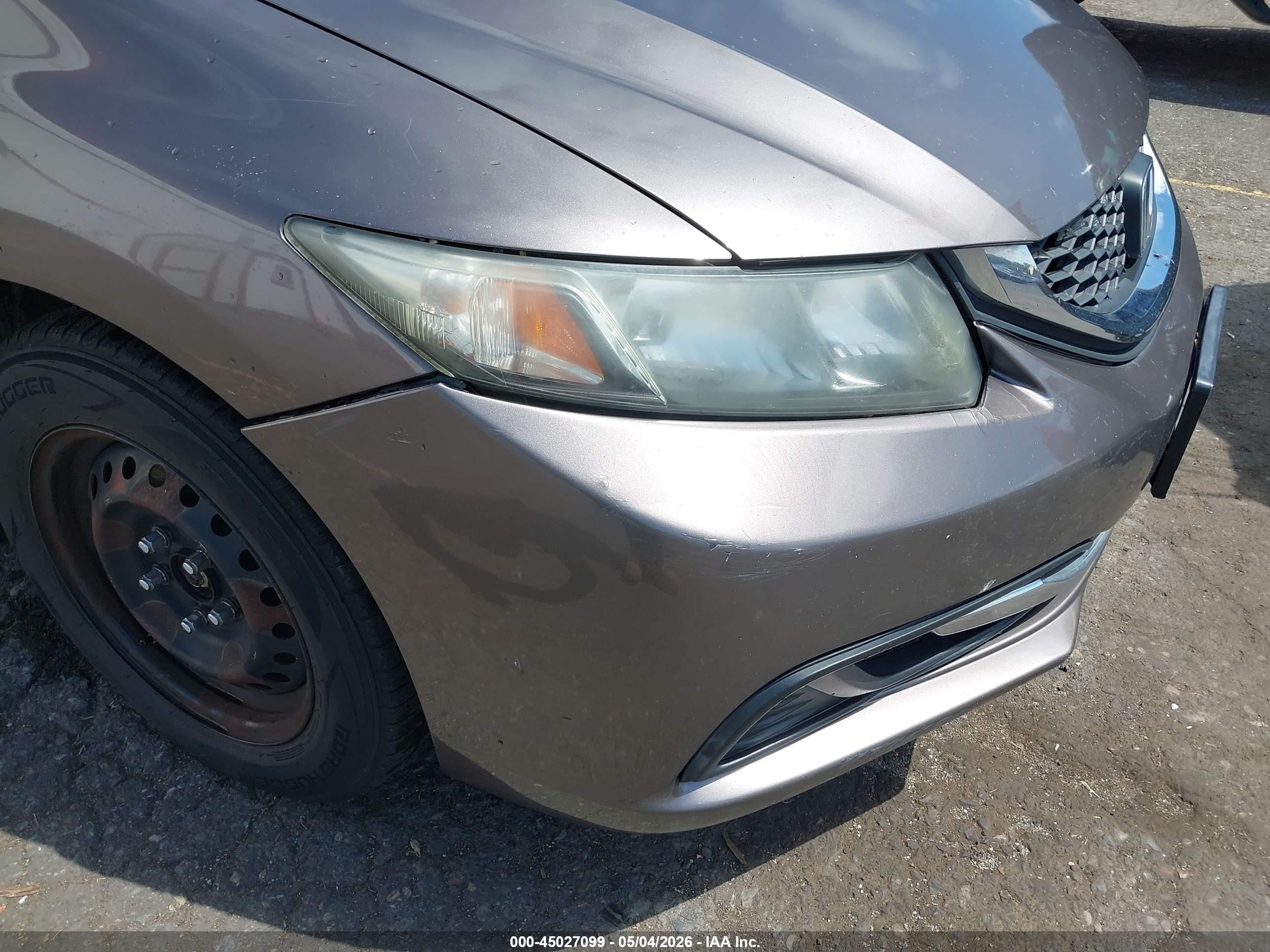 2013 Honda Civic Lx Gray vin: 19XFB2F50DE231805