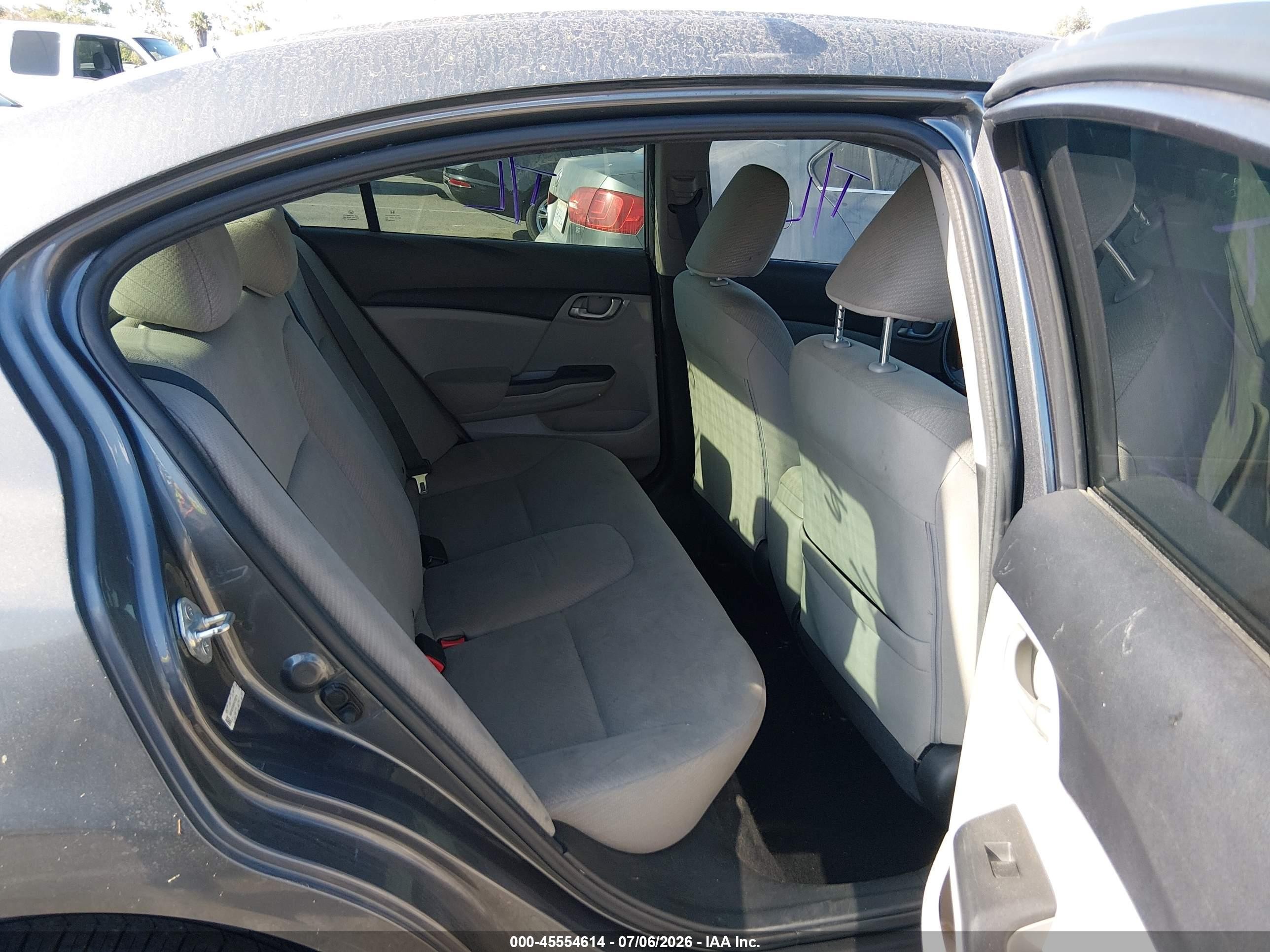 2013 Honda Civic Lx Gray vin: 19XFB2F50DE232016
