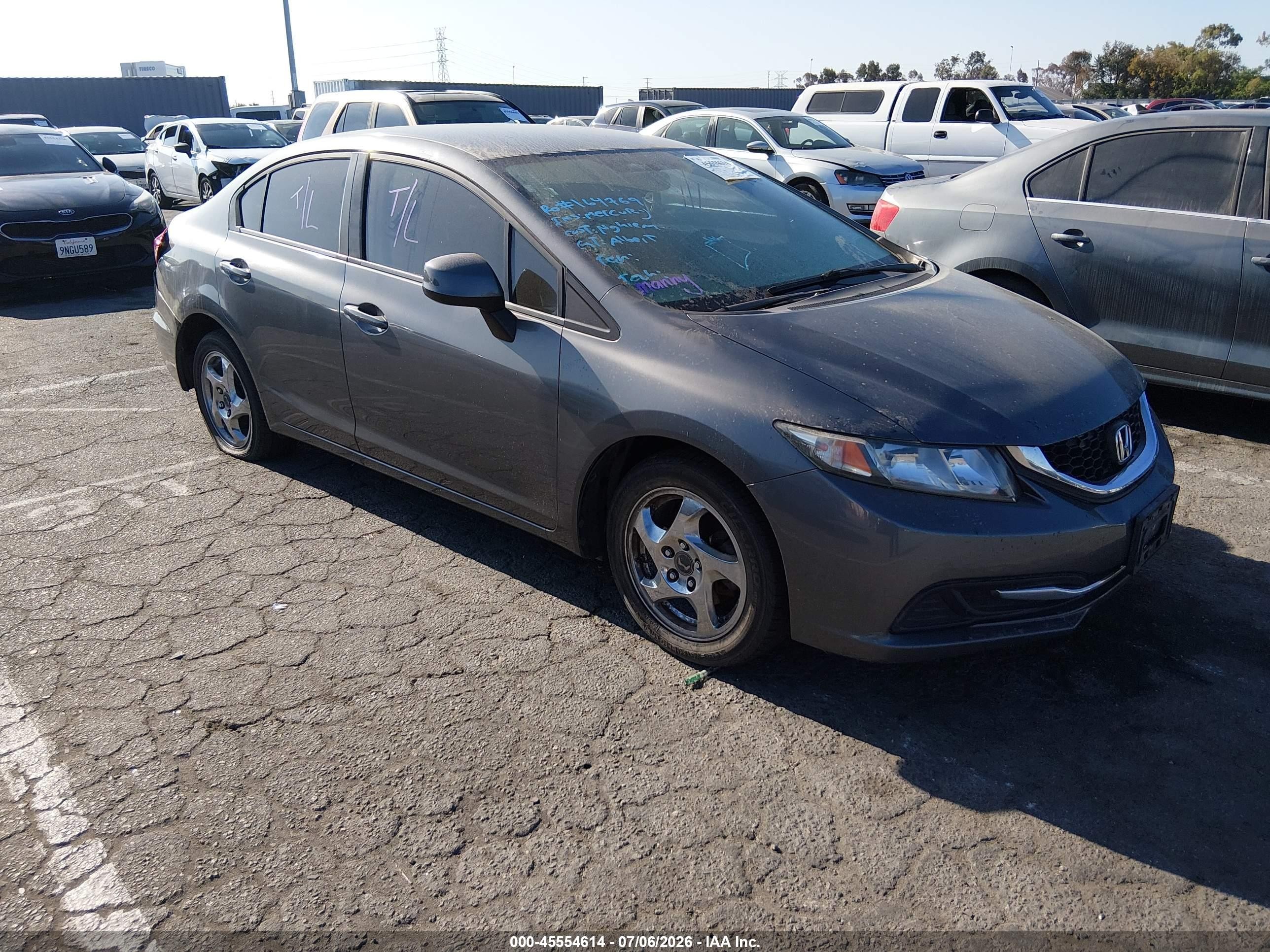 2013 Honda Civic Lx Gray vin: 19XFB2F50DE232016