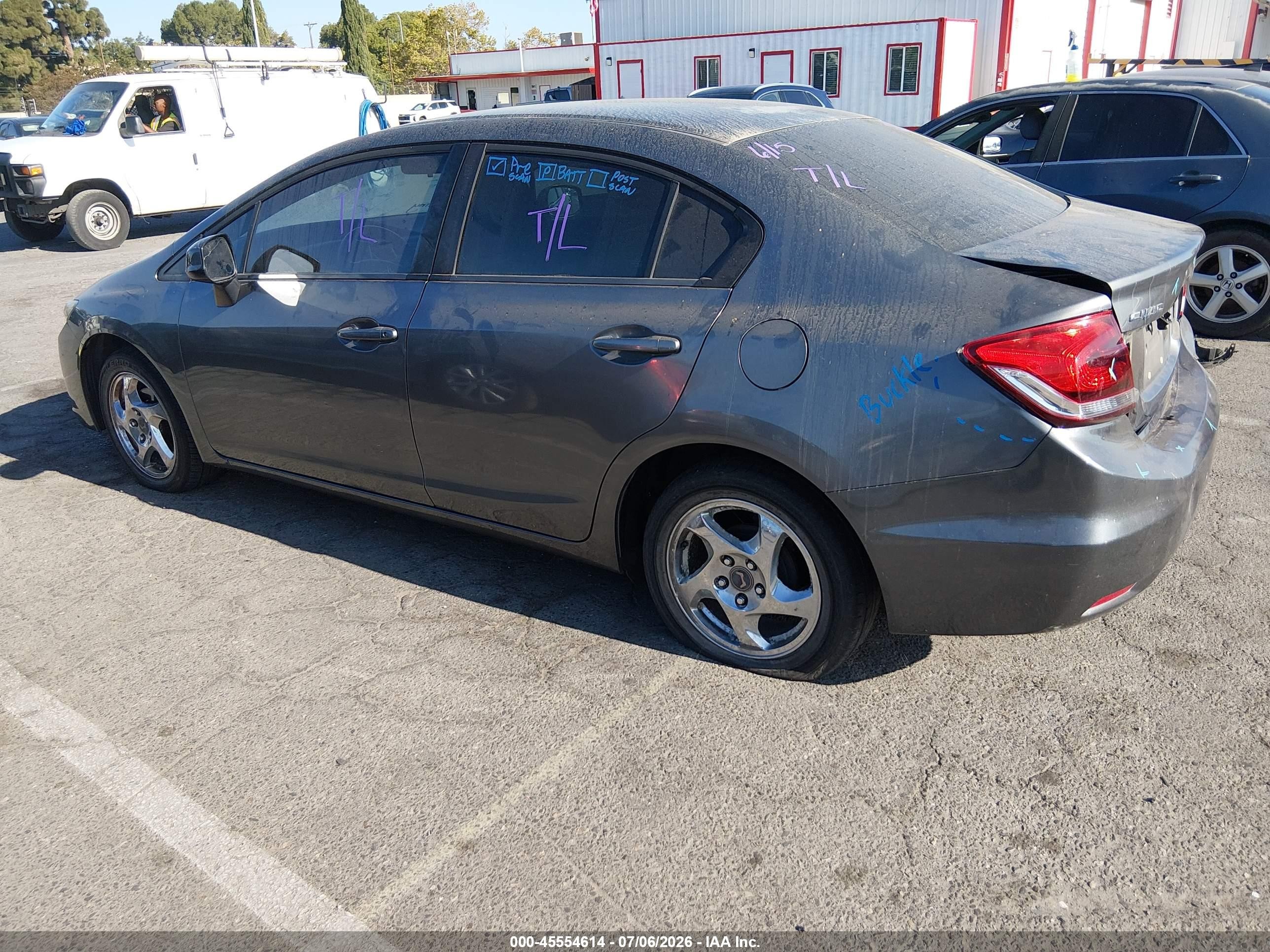 2013 Honda Civic Lx Gray vin: 19XFB2F50DE232016