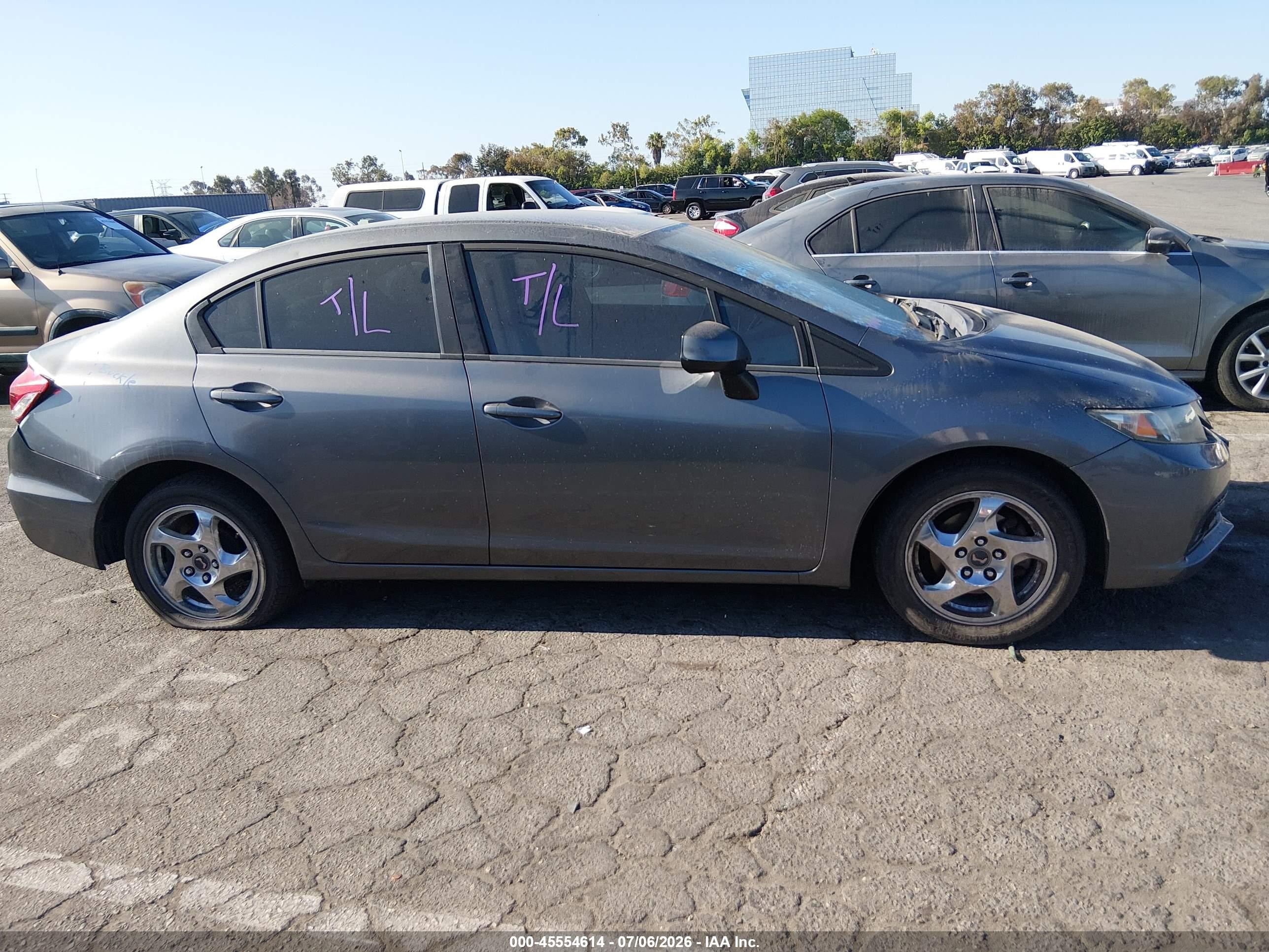 2013 Honda Civic Lx Gray vin: 19XFB2F50DE232016