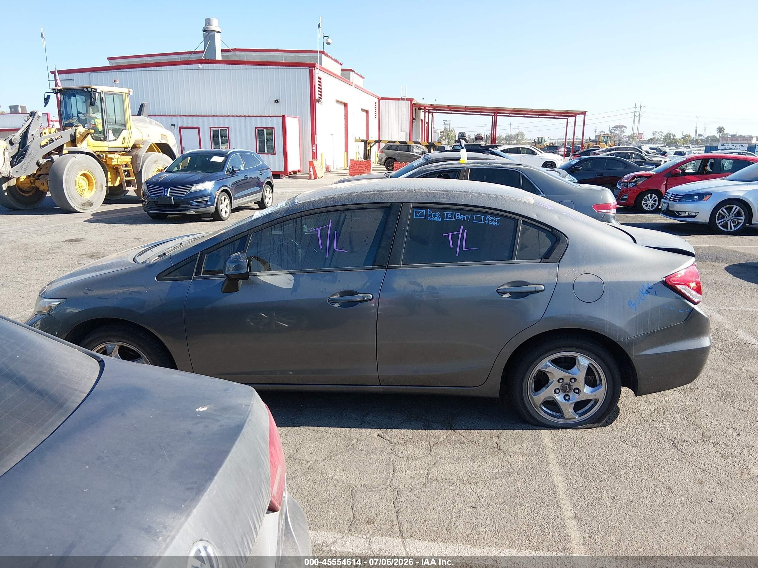 2013 Honda Civic Lx Gray vin: 19XFB2F50DE232016
