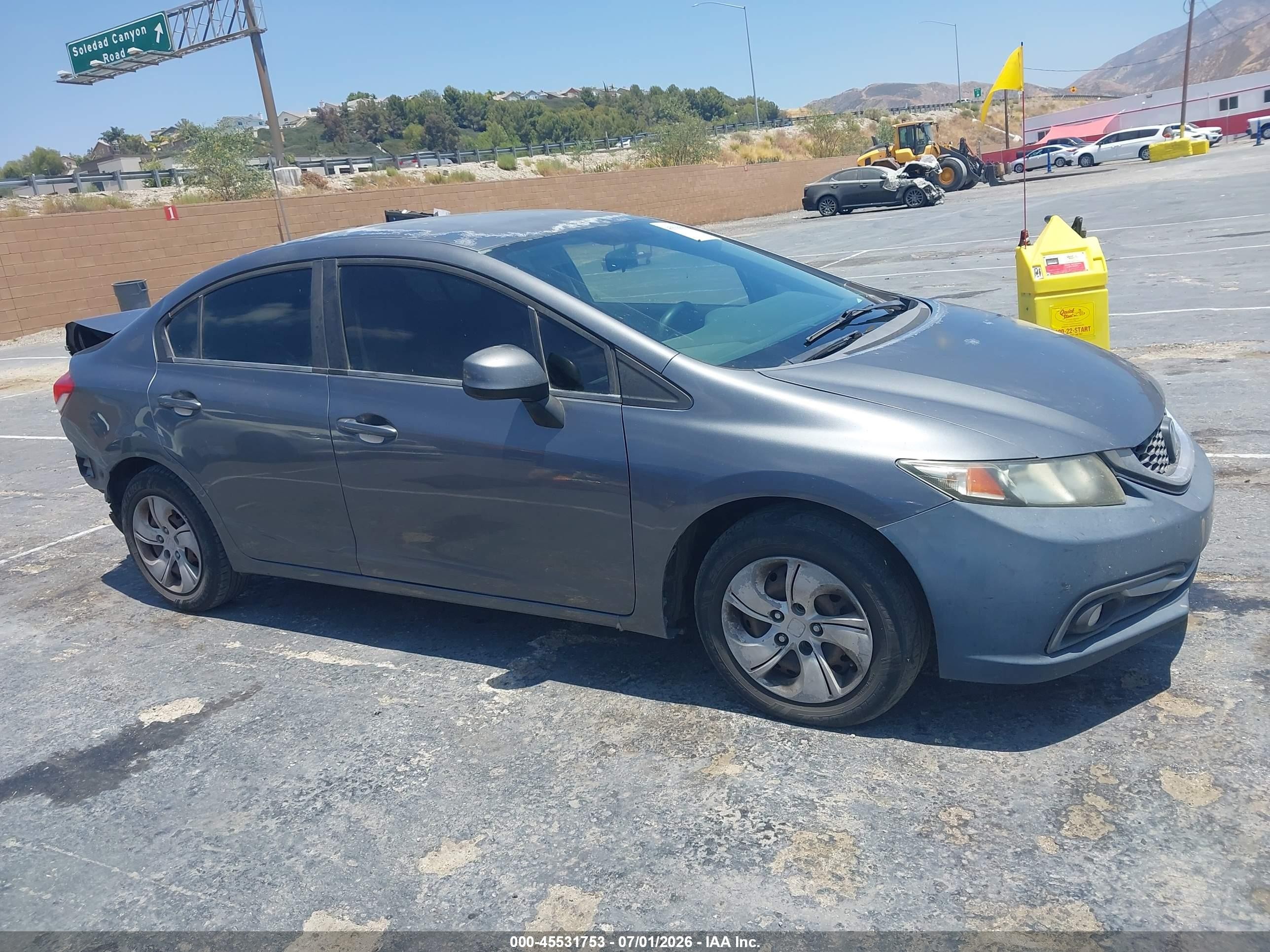2013 Honda Civic Lx Gray vin: 19XFB2F50DE250175