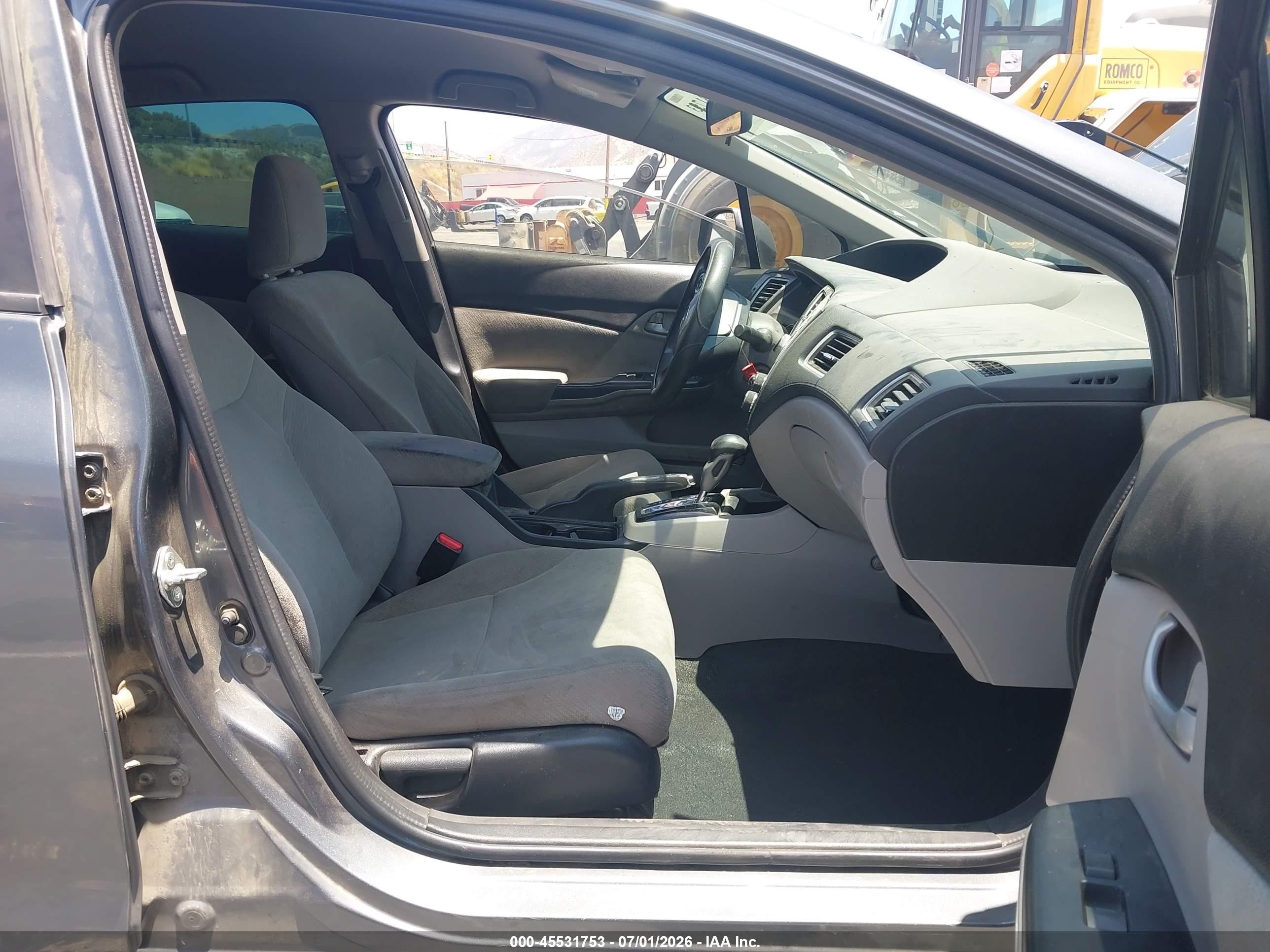 2013 Honda Civic Lx Gray vin: 19XFB2F50DE250175