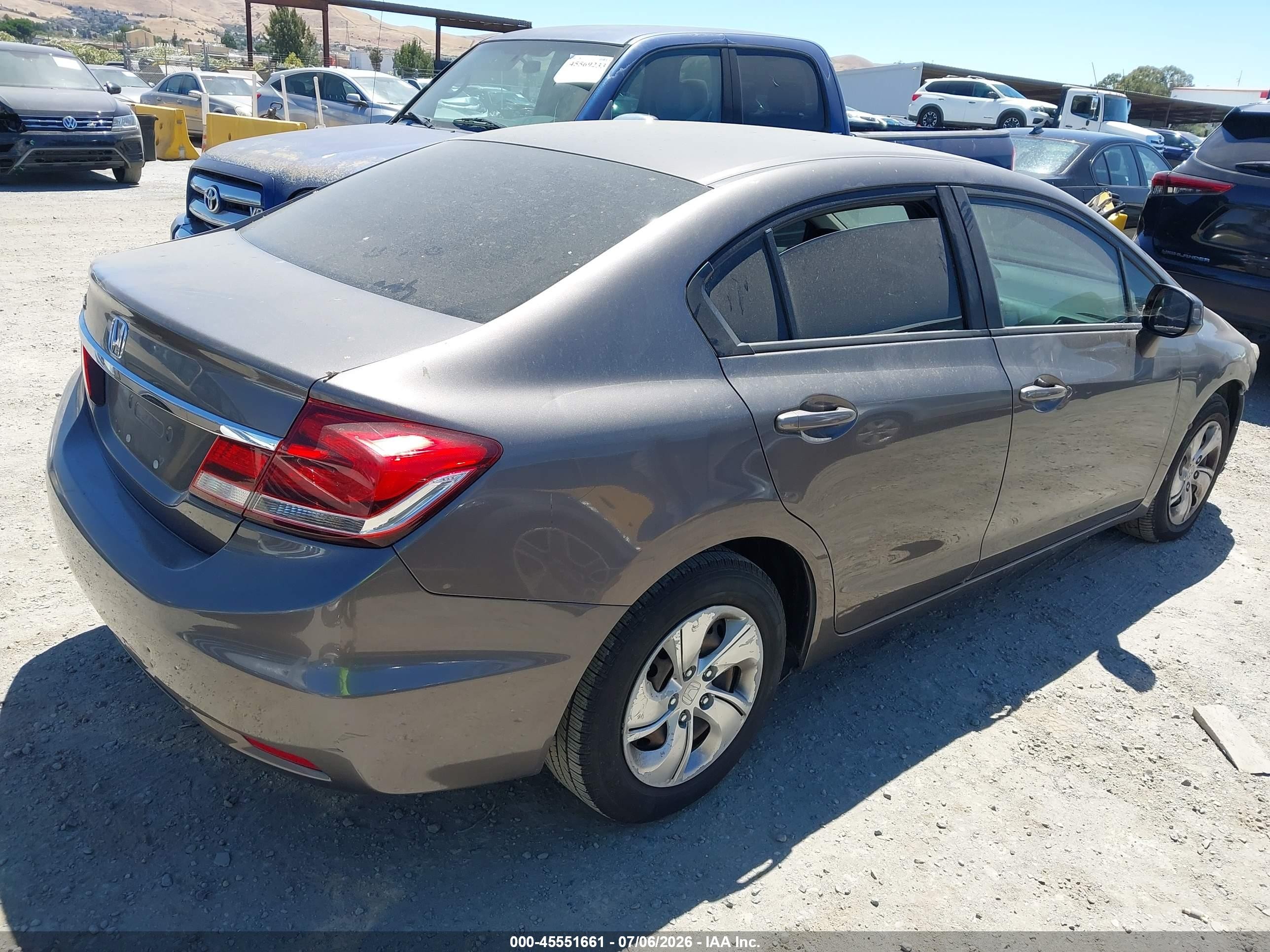 2013 Honda Civic Lx Gray vin: 19XFB2F50DE280308
