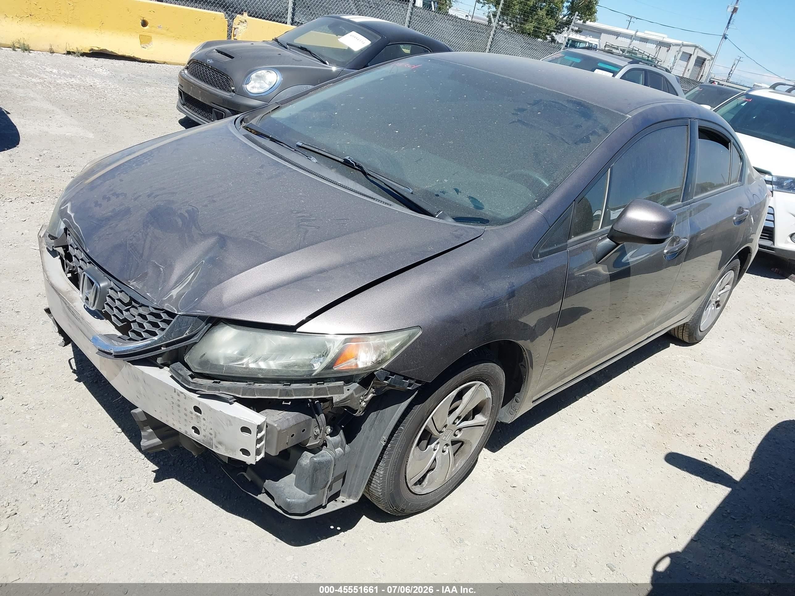 2013 Honda Civic Lx Gray vin: 19XFB2F50DE280308