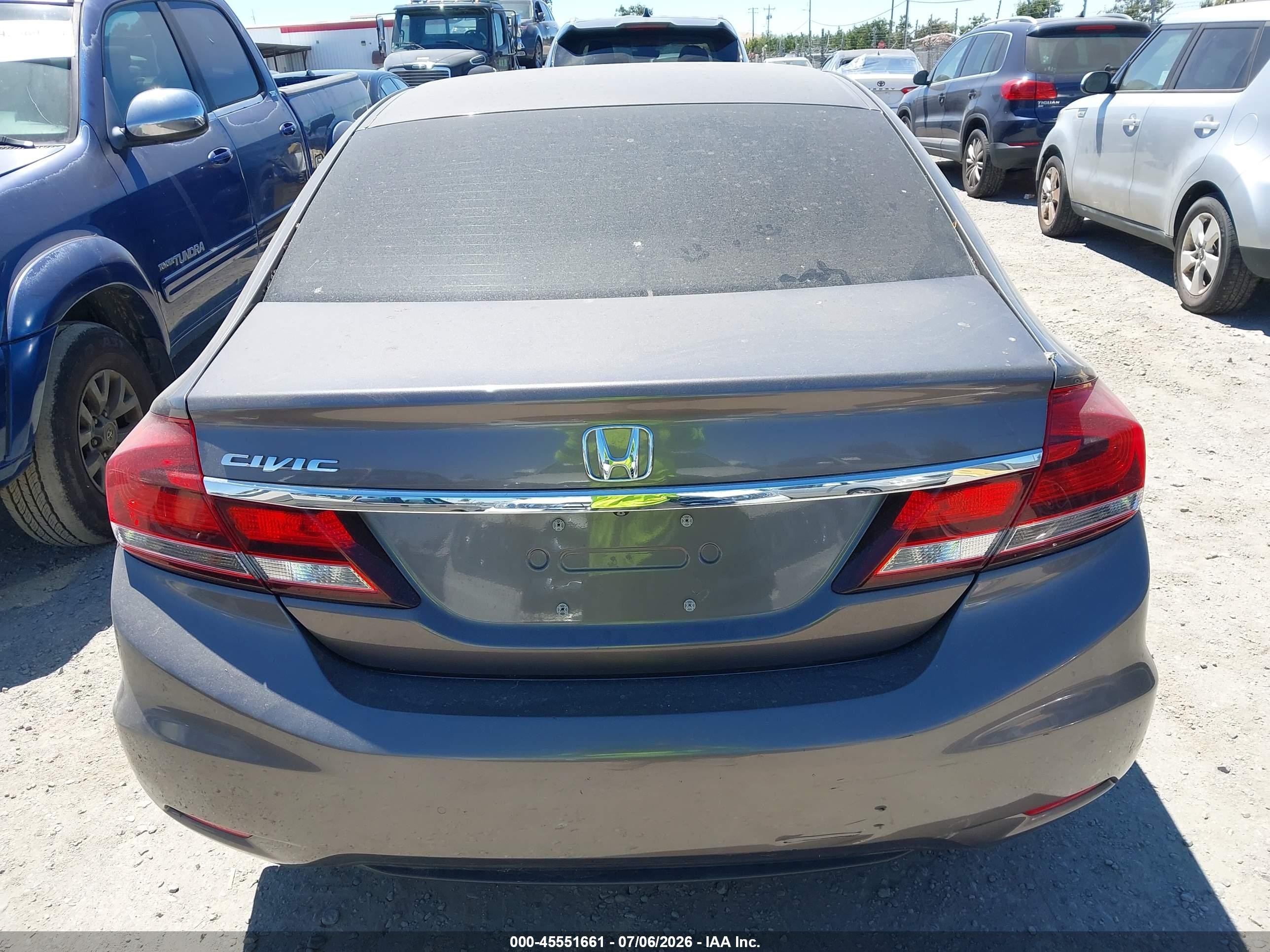 2013 Honda Civic Lx Gray vin: 19XFB2F50DE280308