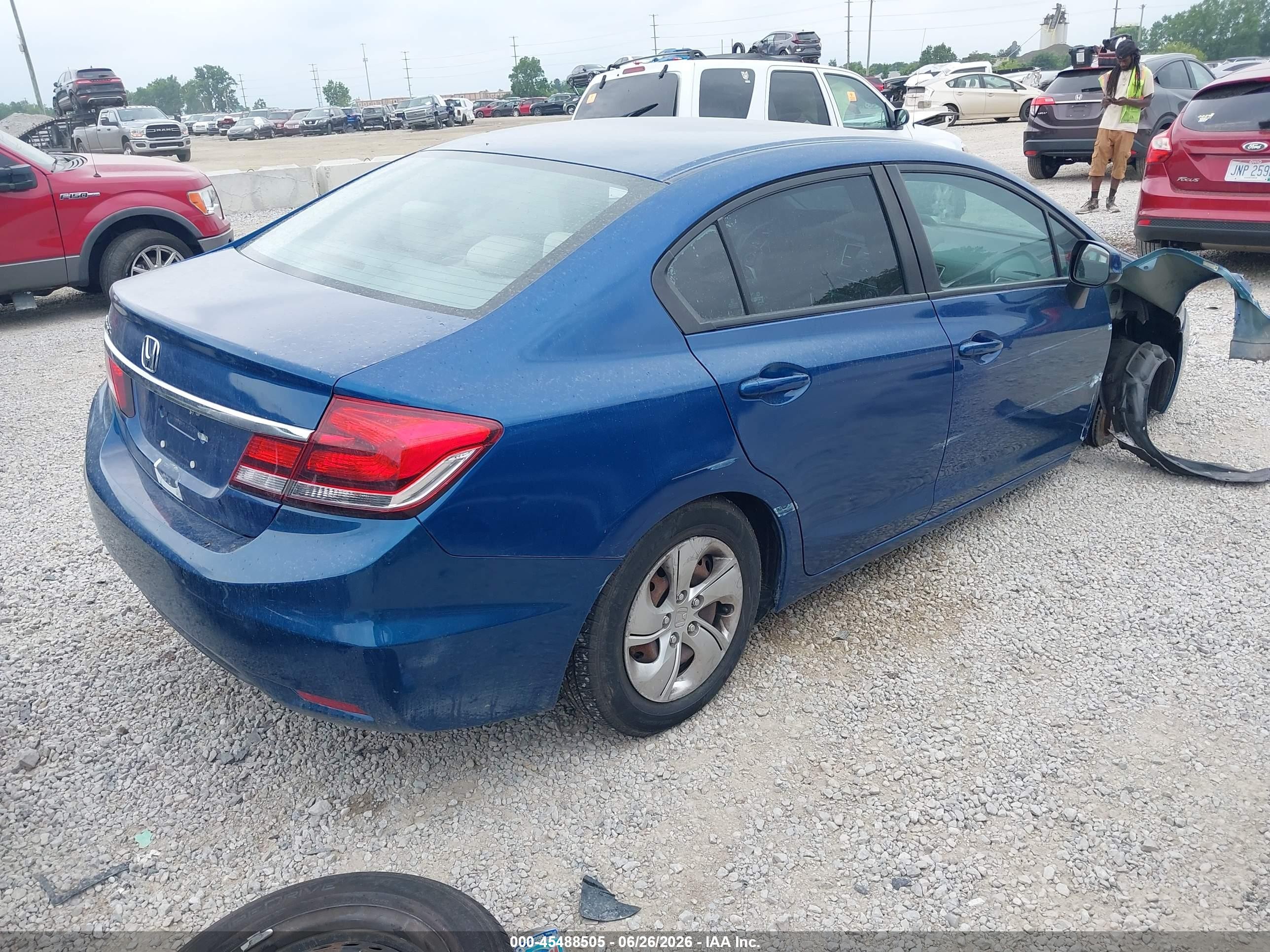 2013 Honda Civic Lx Blue vin: 19XFB2F50DE292541