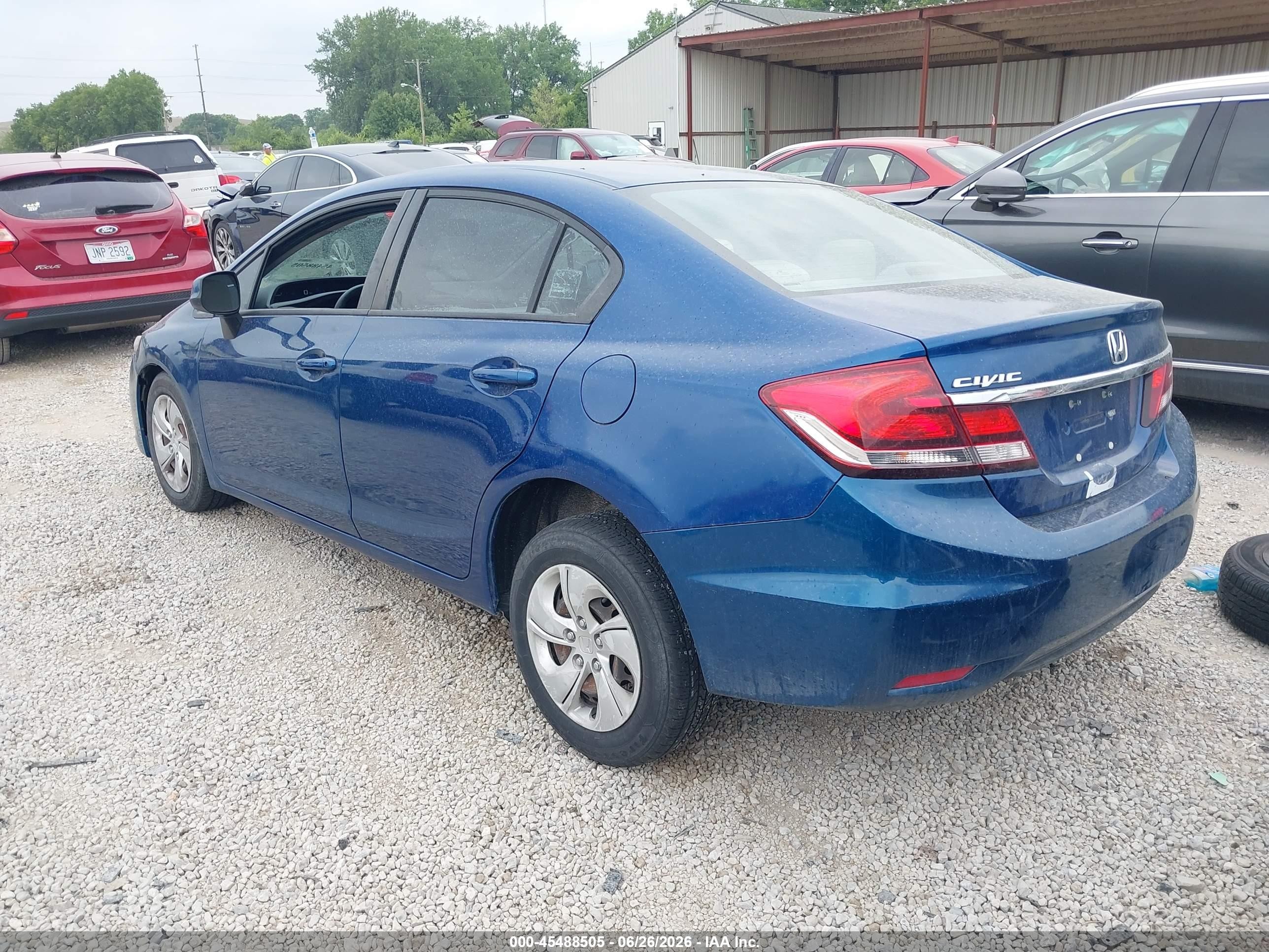 2013 Honda Civic Lx Blue vin: 19XFB2F50DE292541