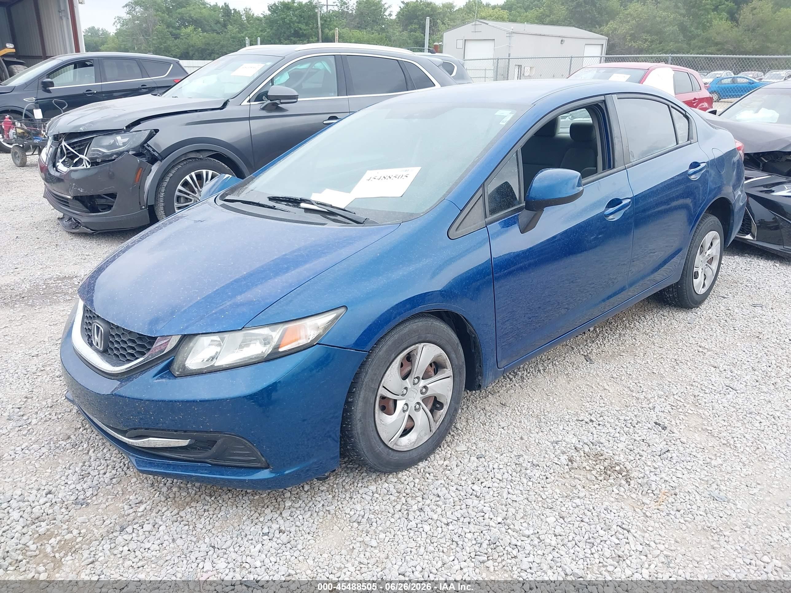 2013 Honda Civic Lx Blue vin: 19XFB2F50DE292541