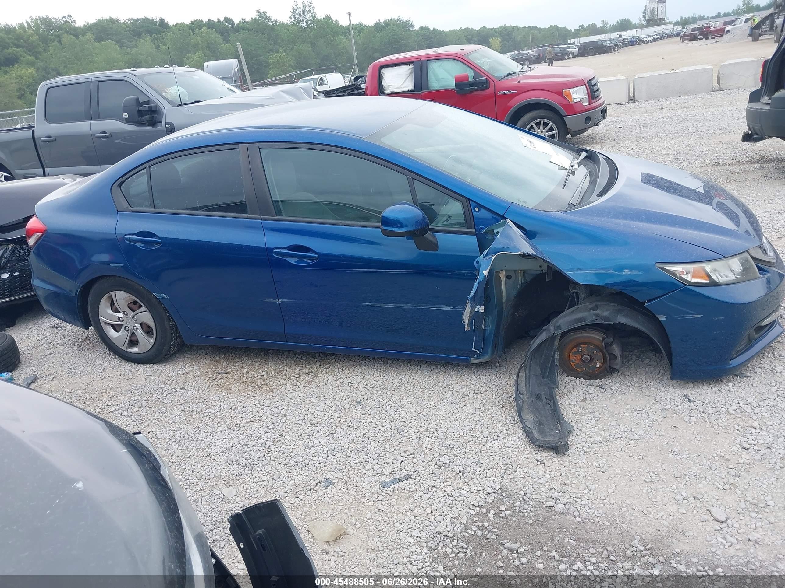 2013 Honda Civic Lx Blue vin: 19XFB2F50DE292541