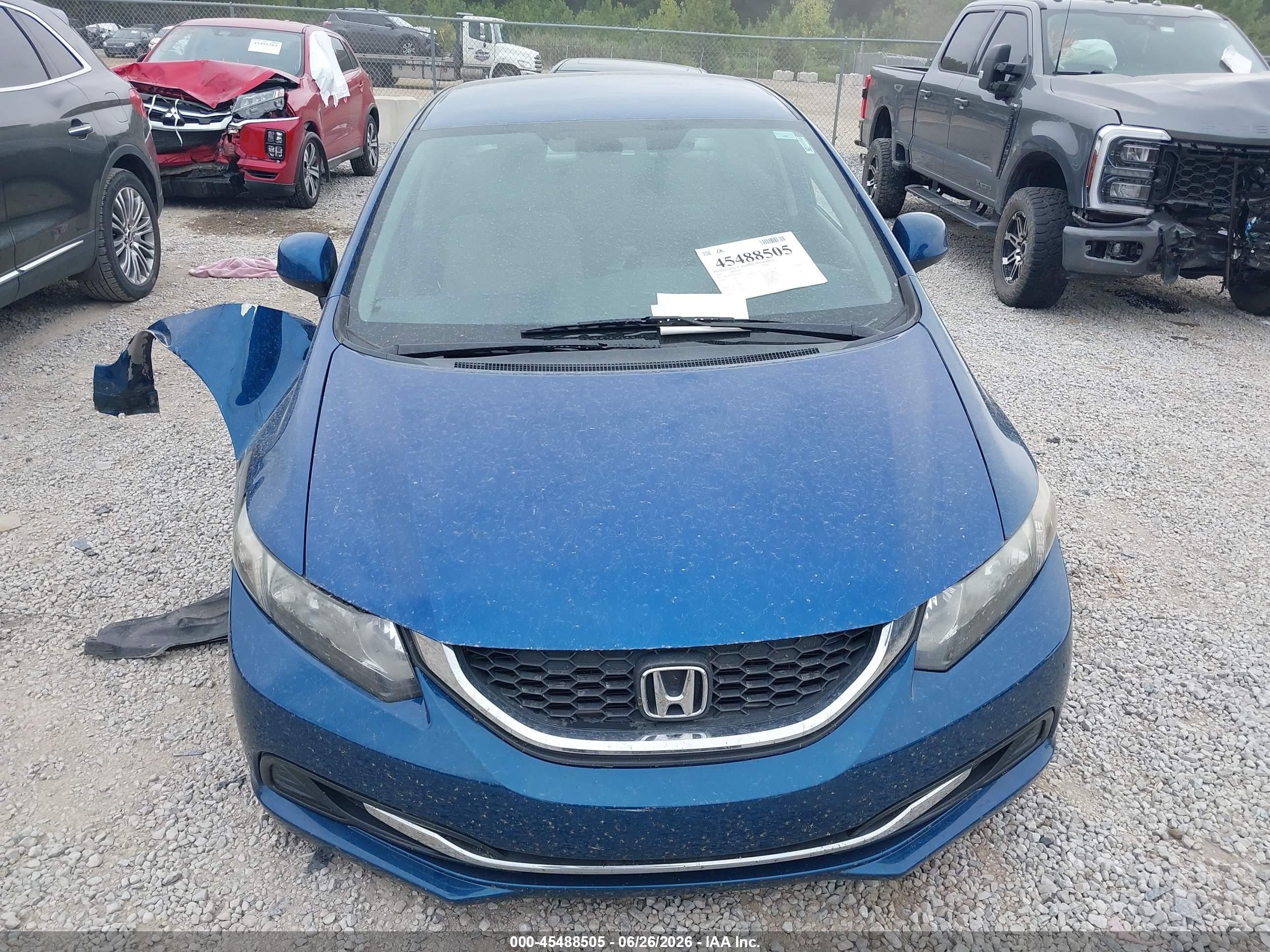 2013 Honda Civic Lx Blue vin: 19XFB2F50DE292541