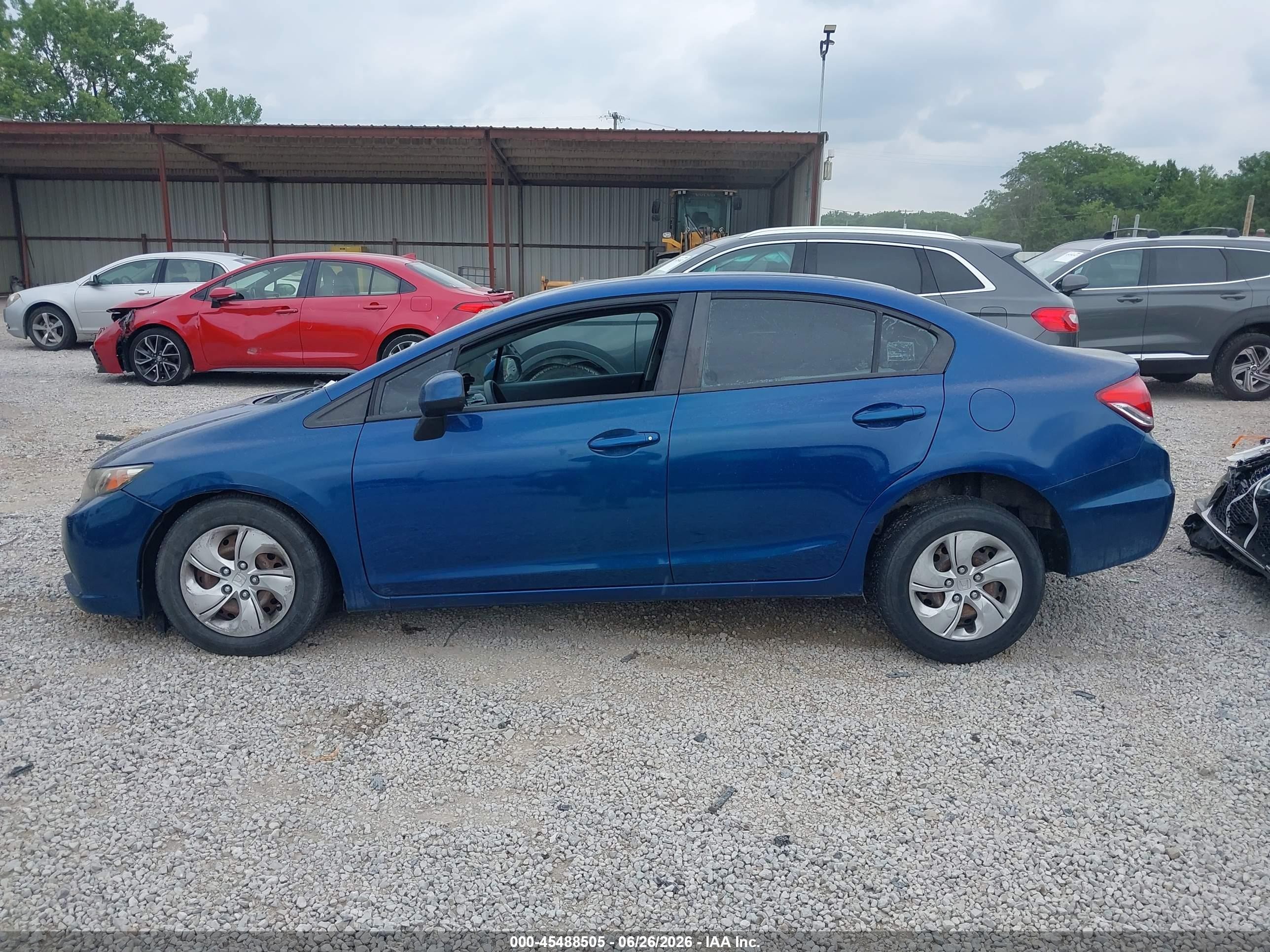 2013 Honda Civic Lx Blue vin: 19XFB2F50DE292541