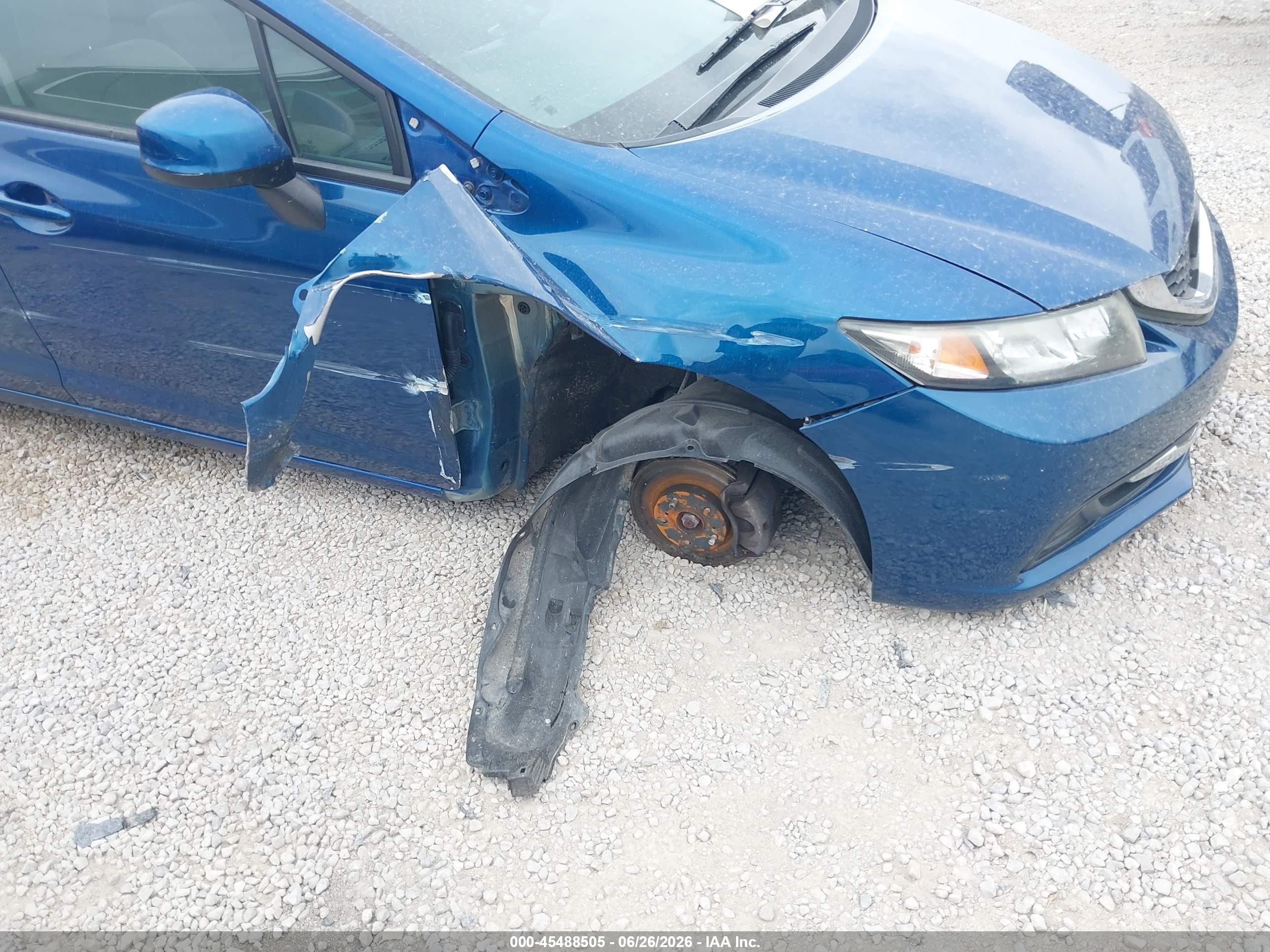 2013 Honda Civic Lx Blue vin: 19XFB2F50DE292541