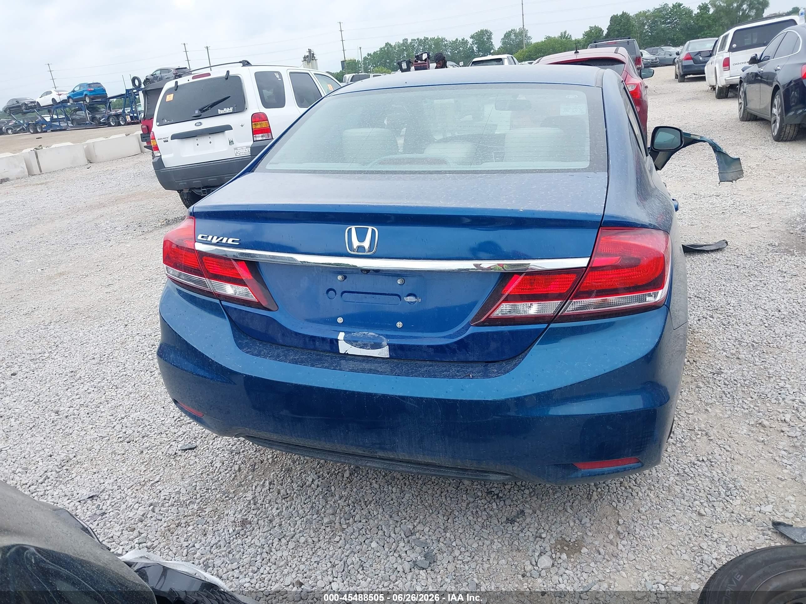 2013 Honda Civic Lx Blue vin: 19XFB2F50DE292541