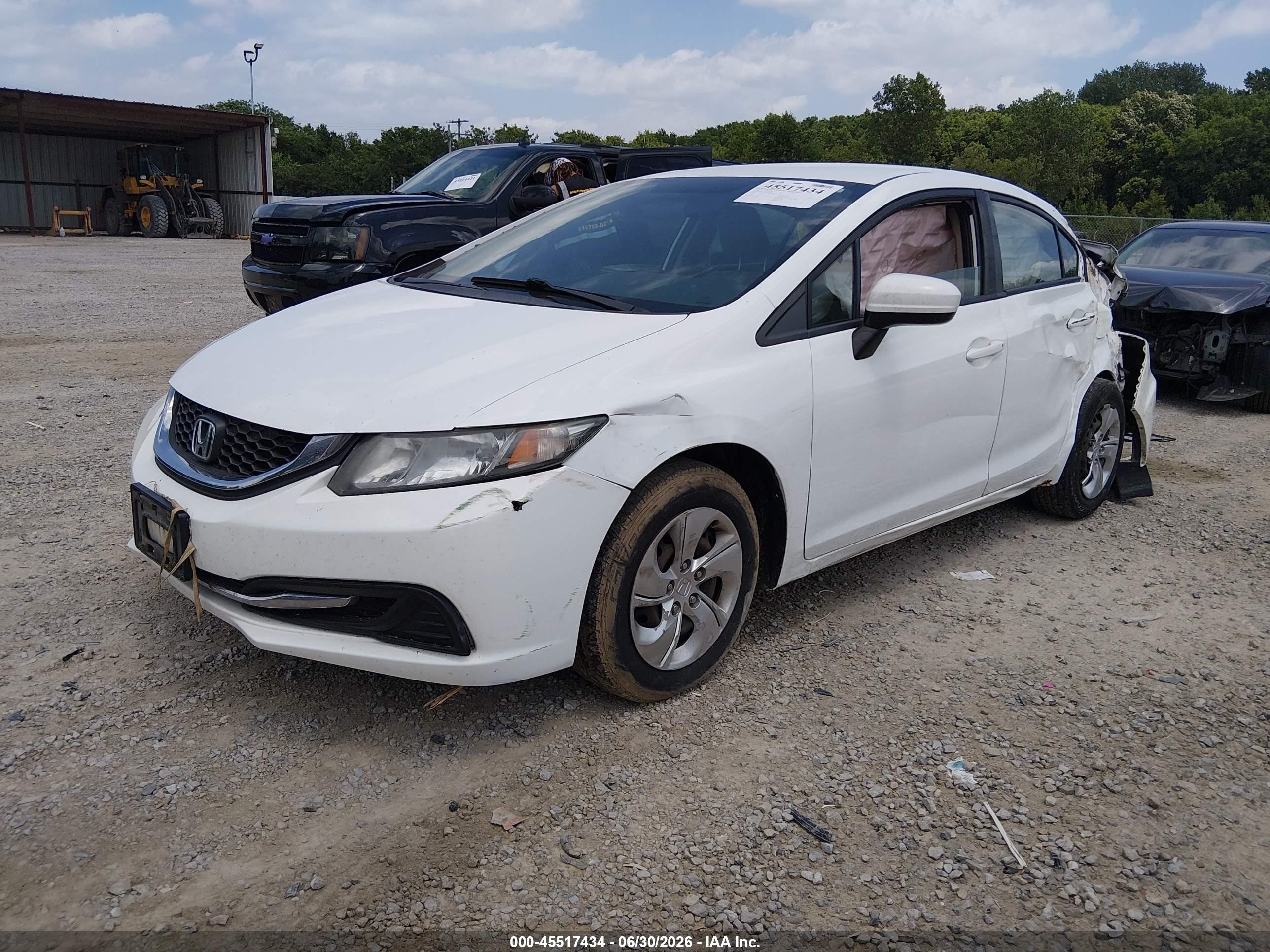 2014 Honda Civic Lx Белый vin: 19XFB2F50EE002770