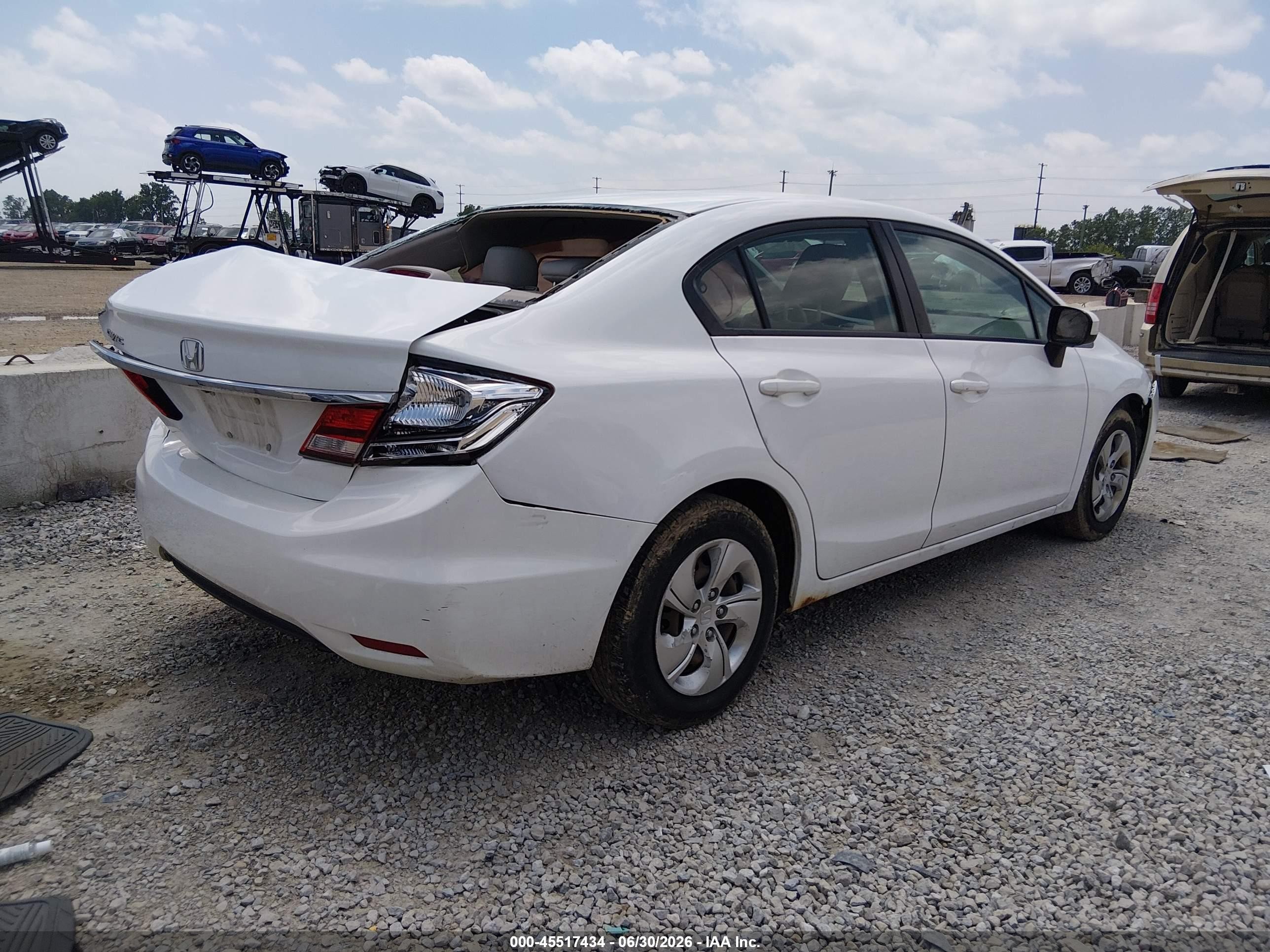 2014 Honda Civic Lx Белый vin: 19XFB2F50EE002770