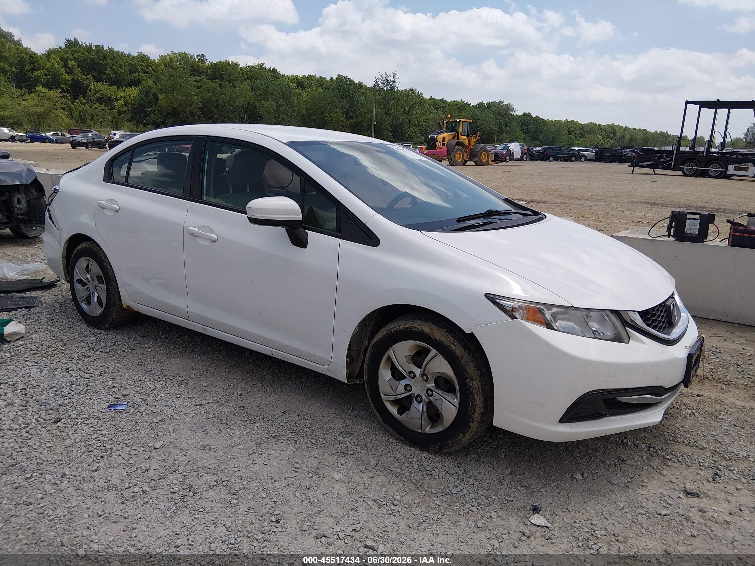 2014 Honda Civic Lx White vin: 19XFB2F50EE002770