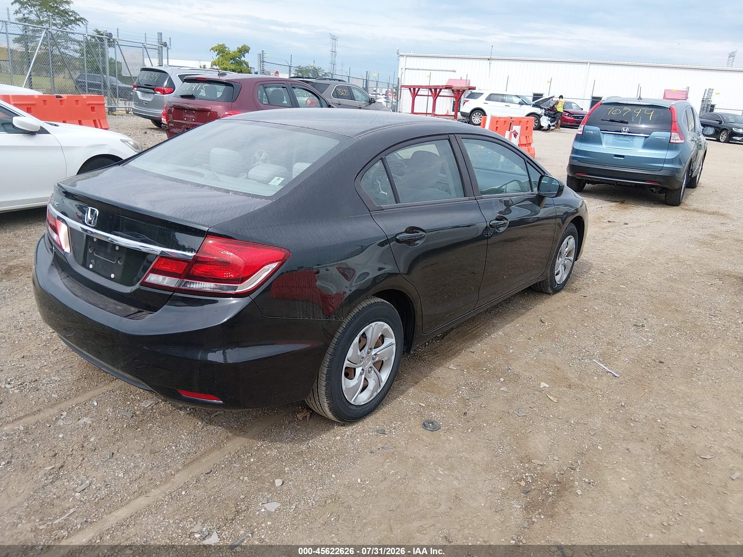 2014 Honda Civic Lx Black vin: 19XFB2F50EE004552