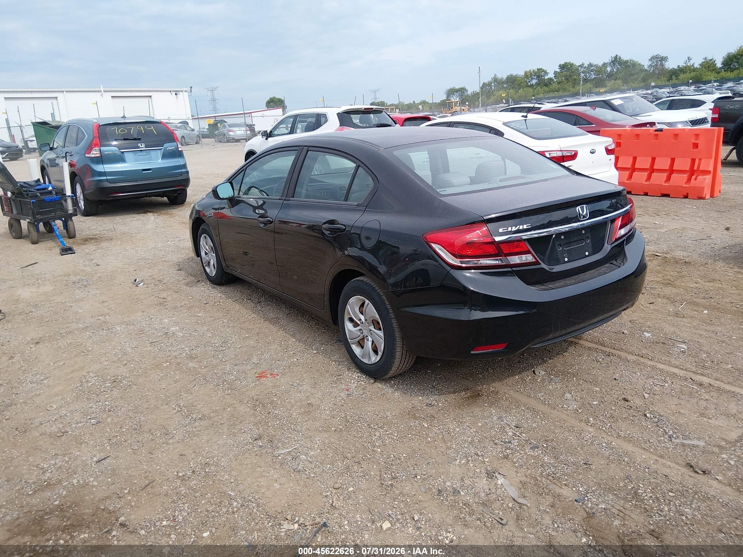 2014 Honda Civic Lx Black vin: 19XFB2F50EE004552