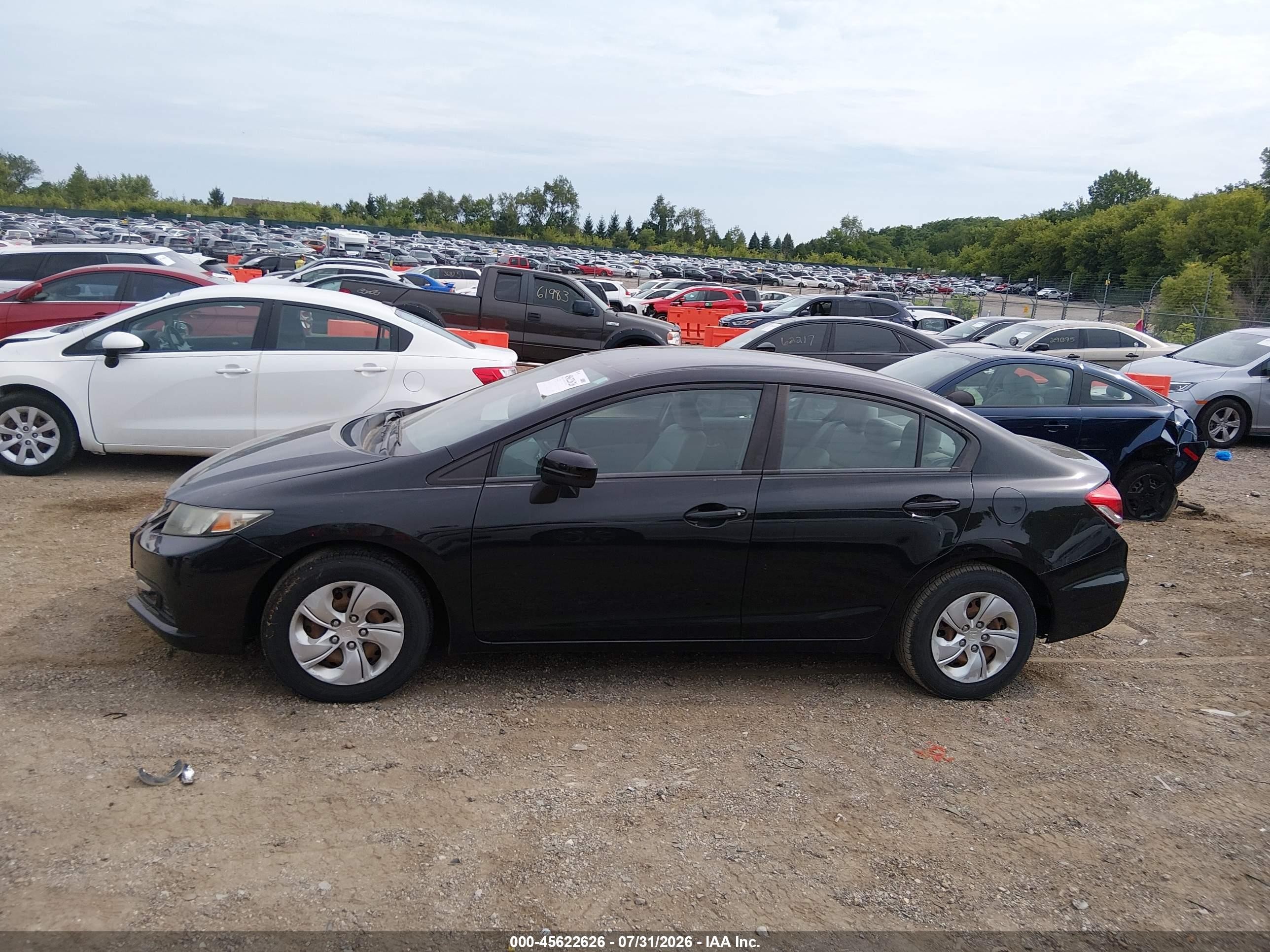2014 Honda Civic Lx Black vin: 19XFB2F50EE004552