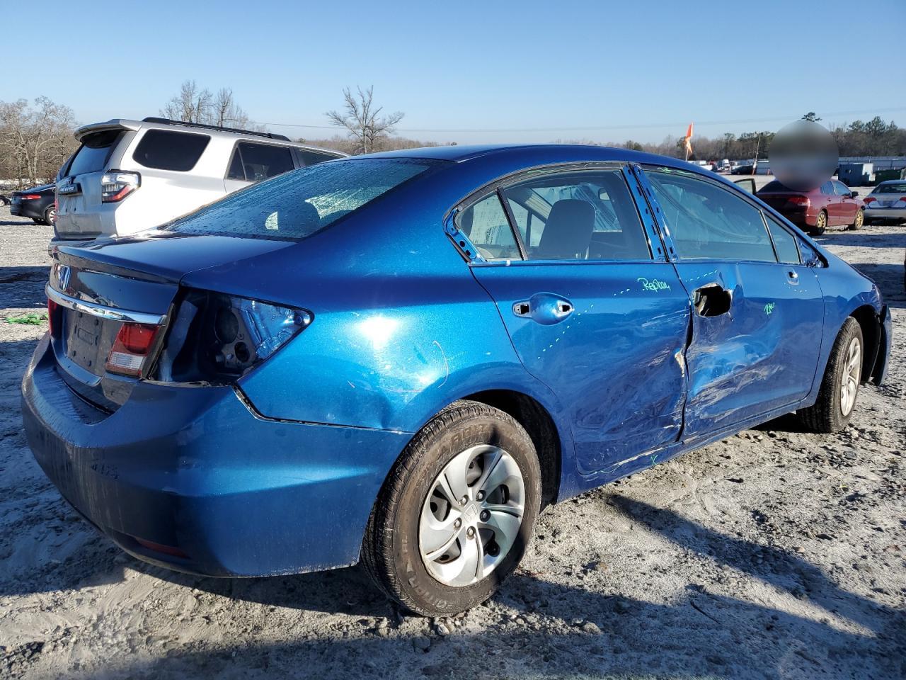 2014 Honda Civic Lx Blue vin: 19XFB2F50EE030648