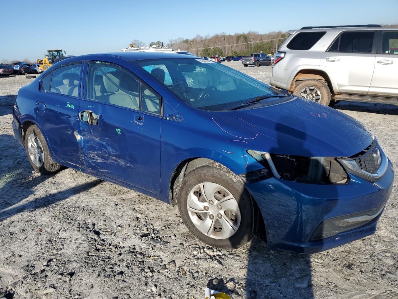 2014 Honda Civic Lx Blue vin: 19XFB2F50EE030648