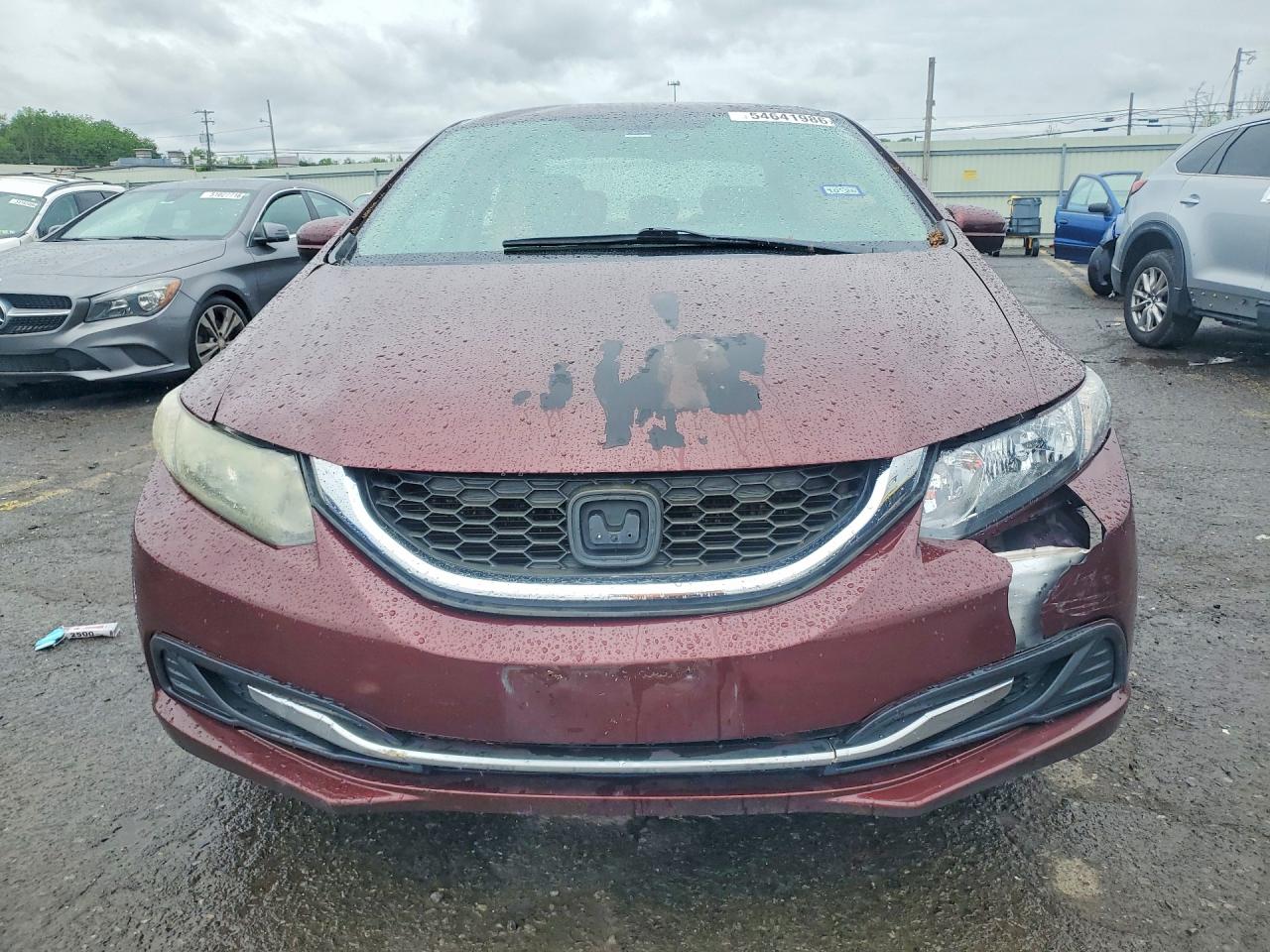 2014 Honda Civic Lx Red vin: 19XFB2F50EE033887