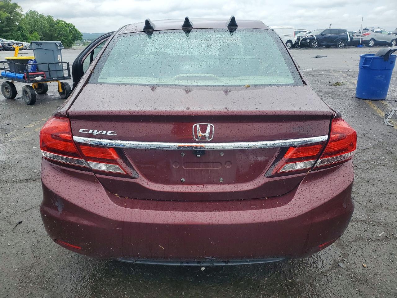 2014 Honda Civic Lx Red vin: 19XFB2F50EE033887