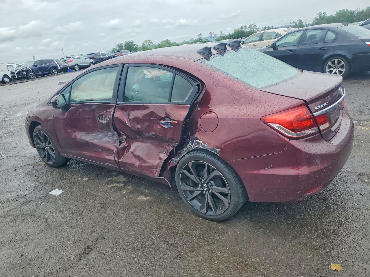 2014 Honda Civic Lx Red vin: 19XFB2F50EE033887