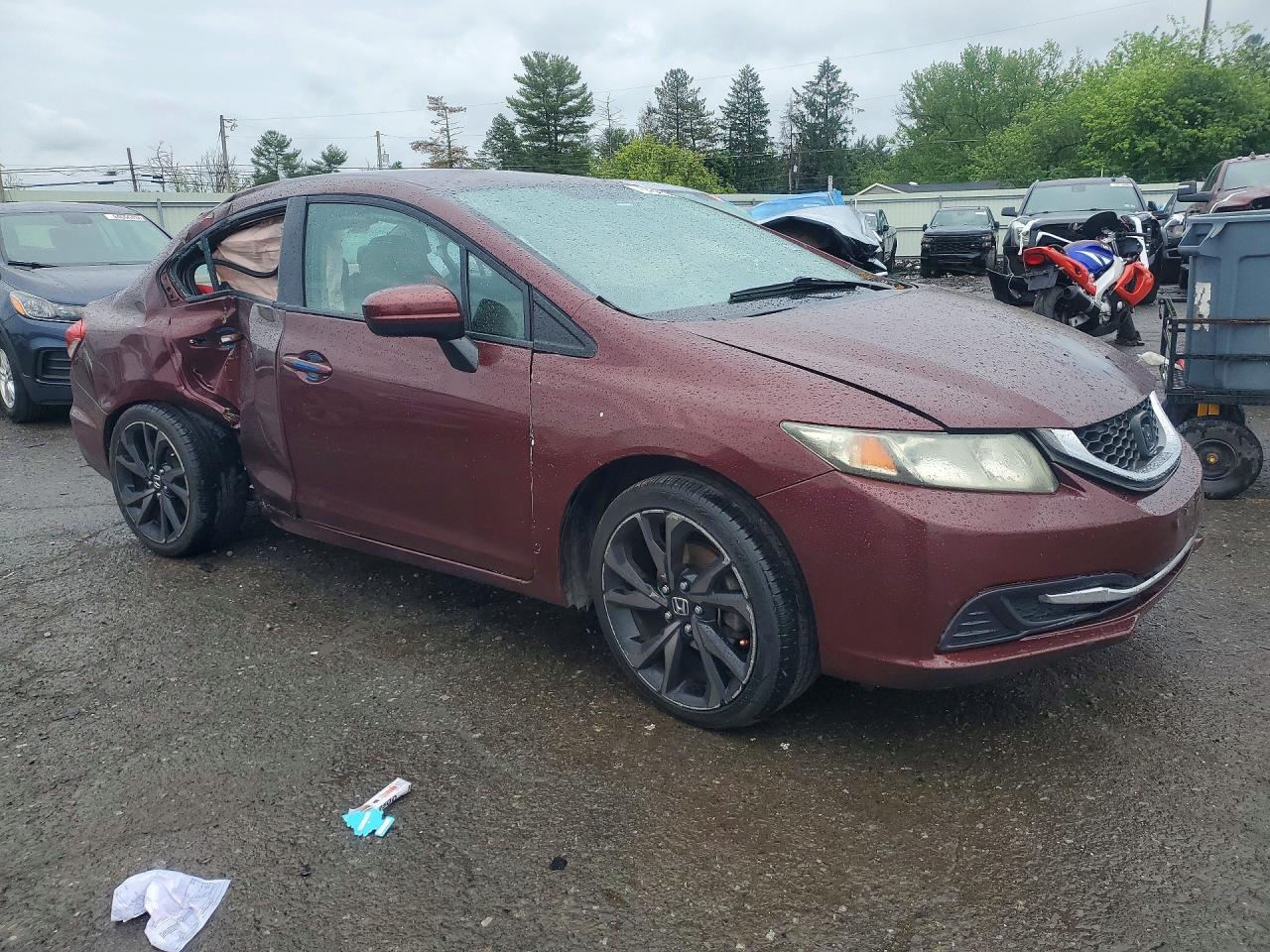 2014 Honda Civic Lx Red vin: 19XFB2F50EE033887