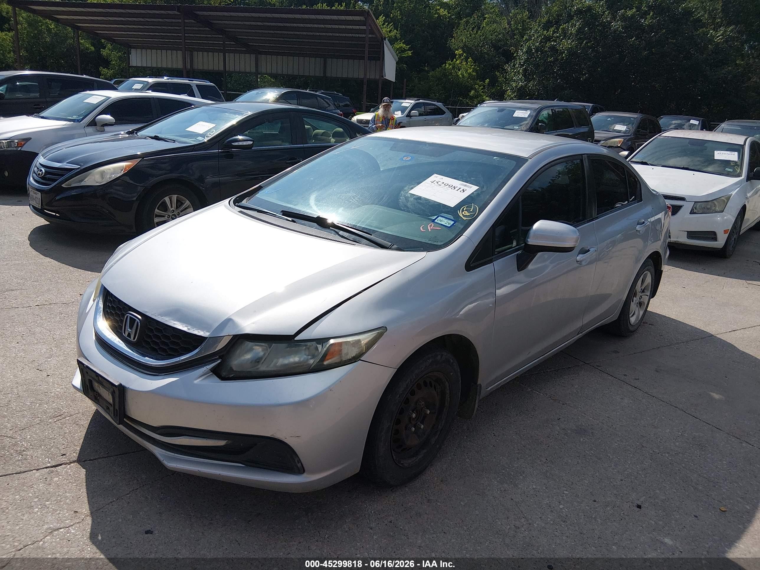 2014 Honda Civic Lx Silver vin: 19XFB2F50EE036384