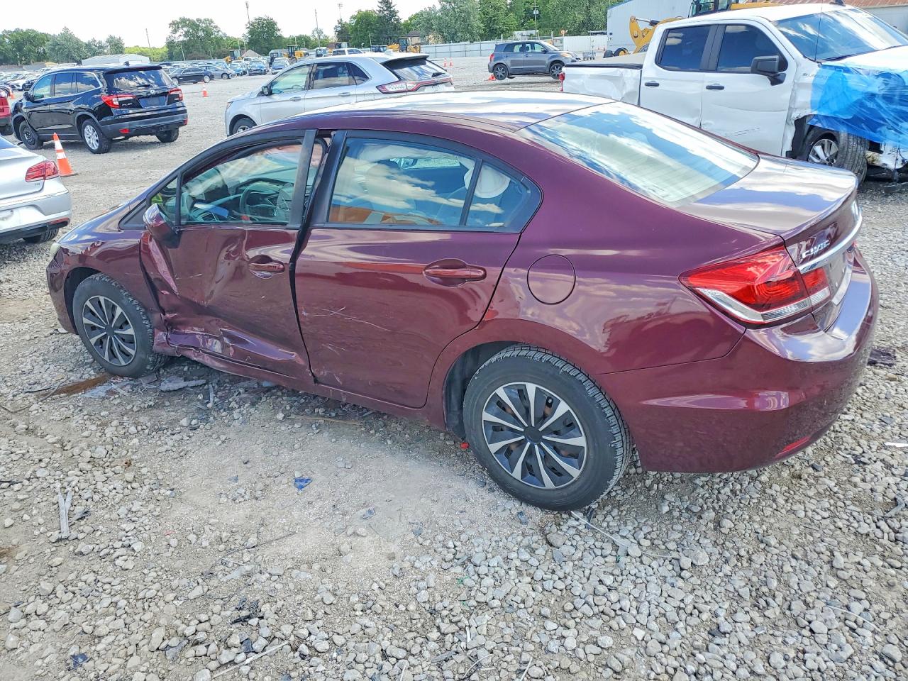 2014 Honda Civic Lx Maroon vin: 19XFB2F50EE039611