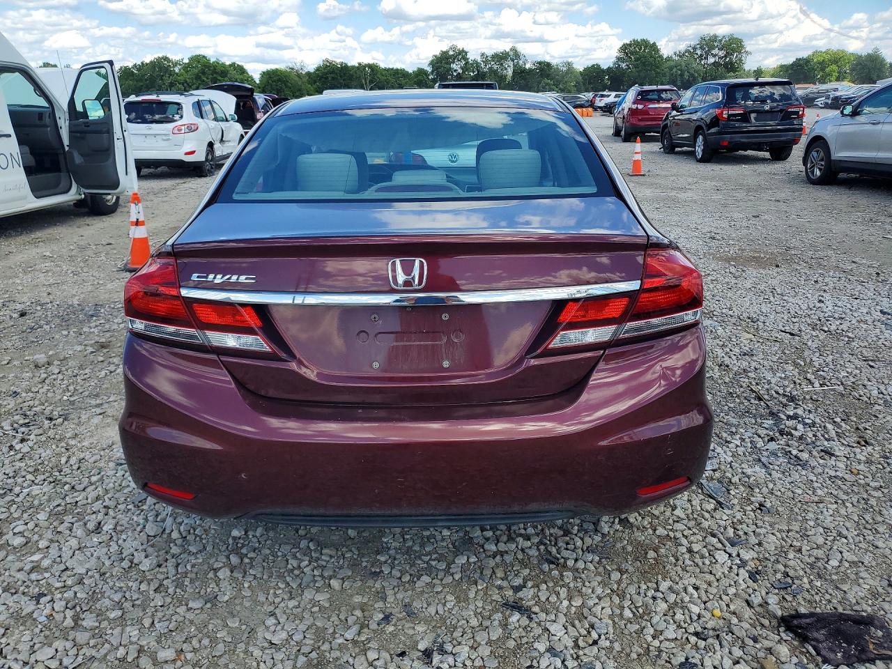 2014 Honda Civic Lx Maroon vin: 19XFB2F50EE039611