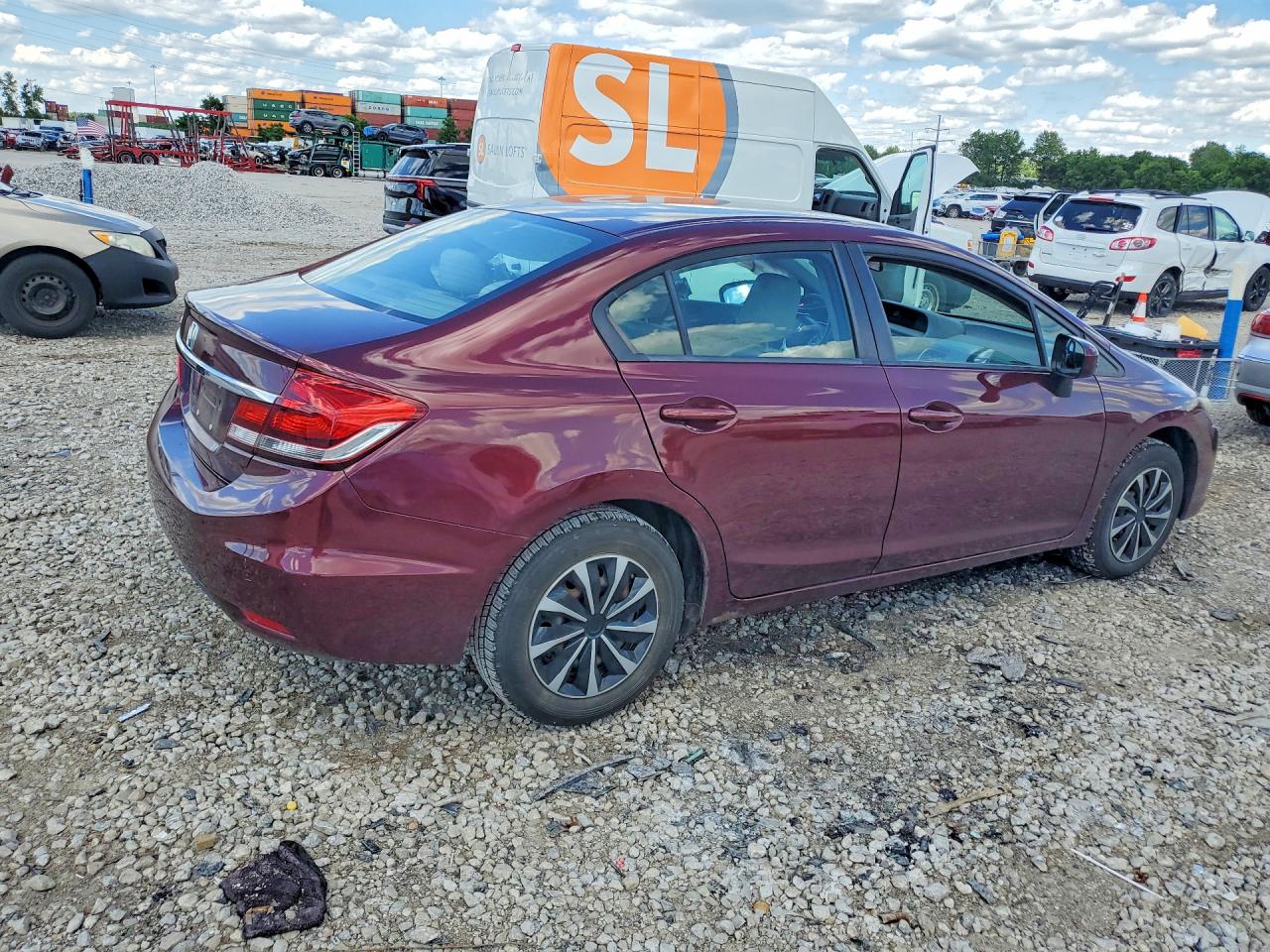 2014 Honda Civic Lx Maroon vin: 19XFB2F50EE039611