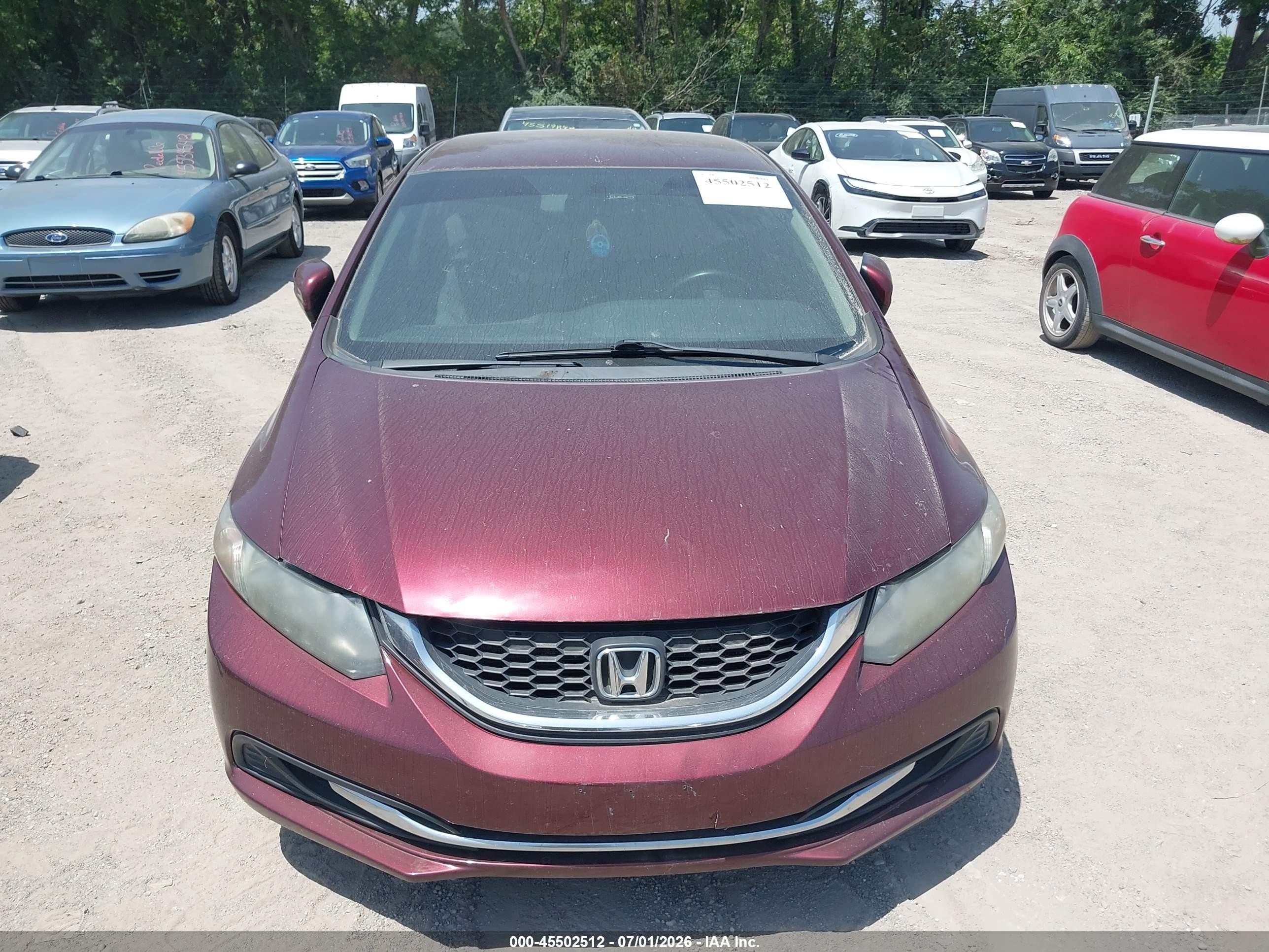 2014 Honda Civic Lx Maroon vin: 19XFB2F50EE041357