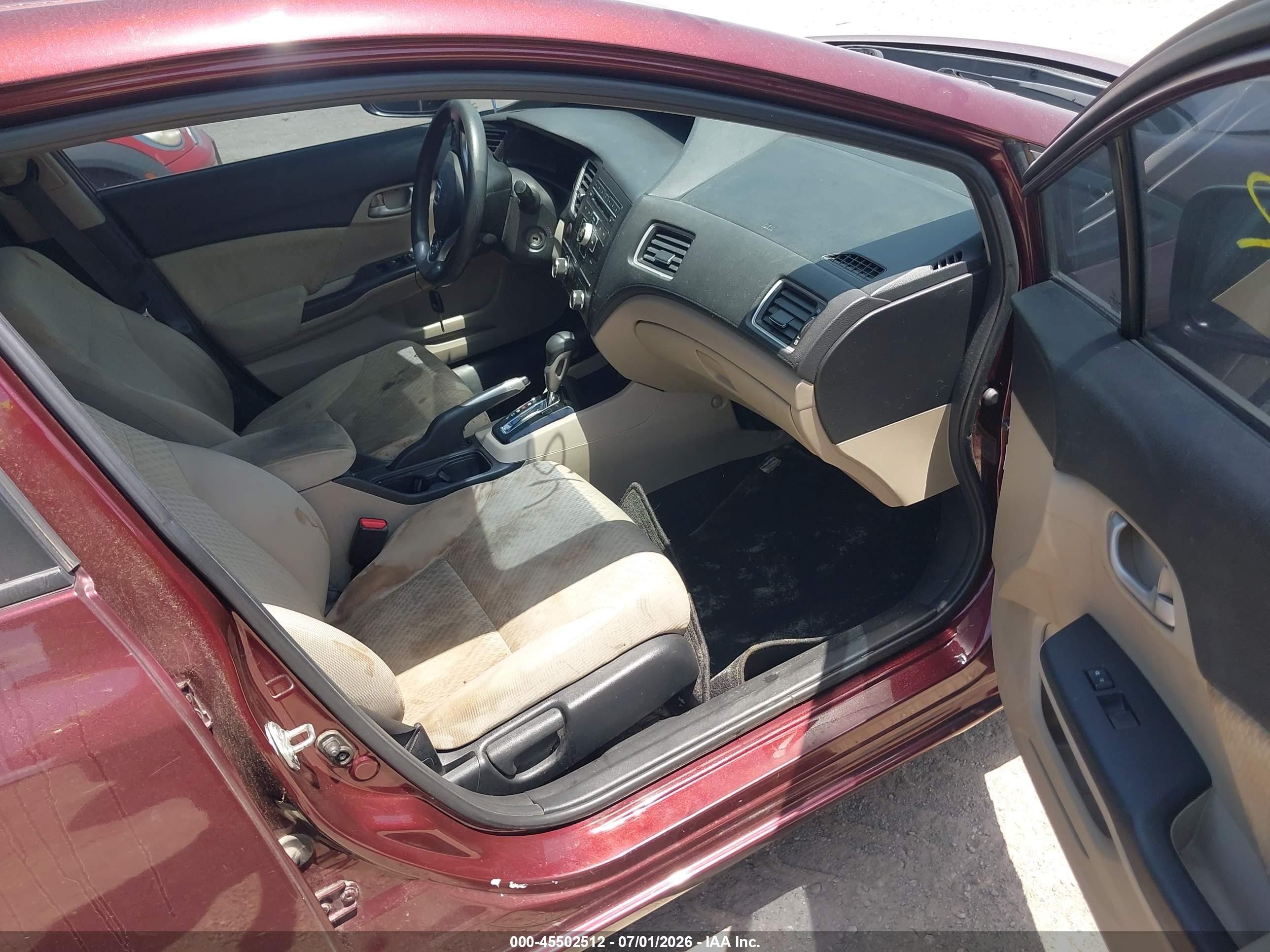 2014 Honda Civic Lx Maroon vin: 19XFB2F50EE041357