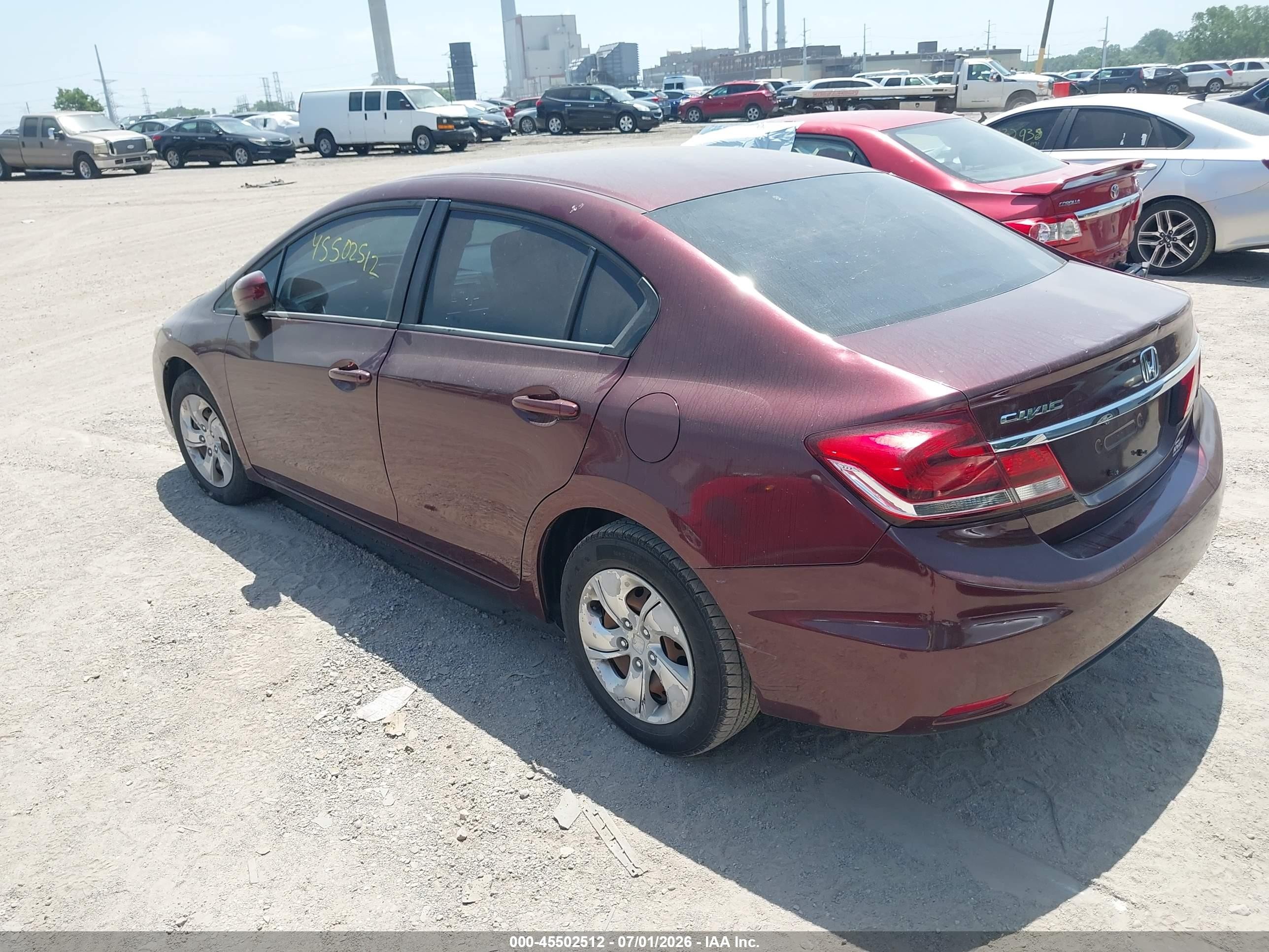 2014 Honda Civic Lx Maroon vin: 19XFB2F50EE041357