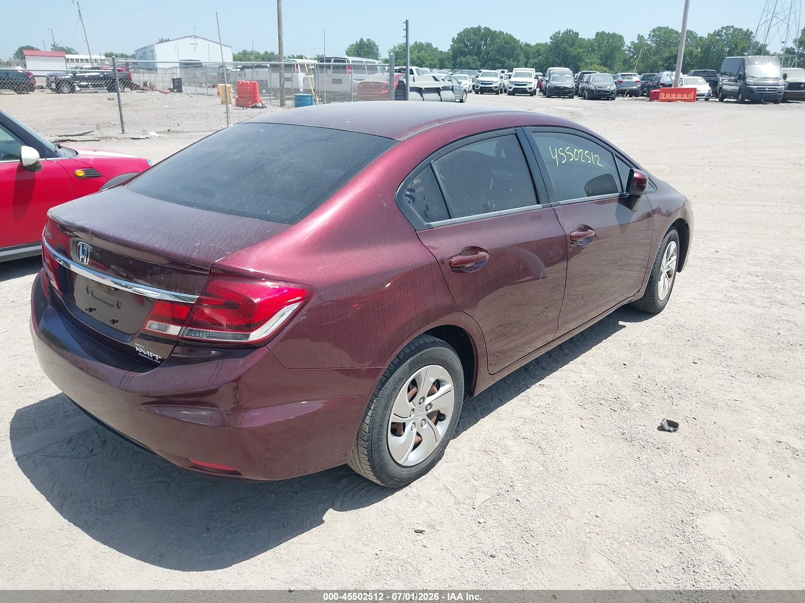 2014 Honda Civic Lx Maroon vin: 19XFB2F50EE041357