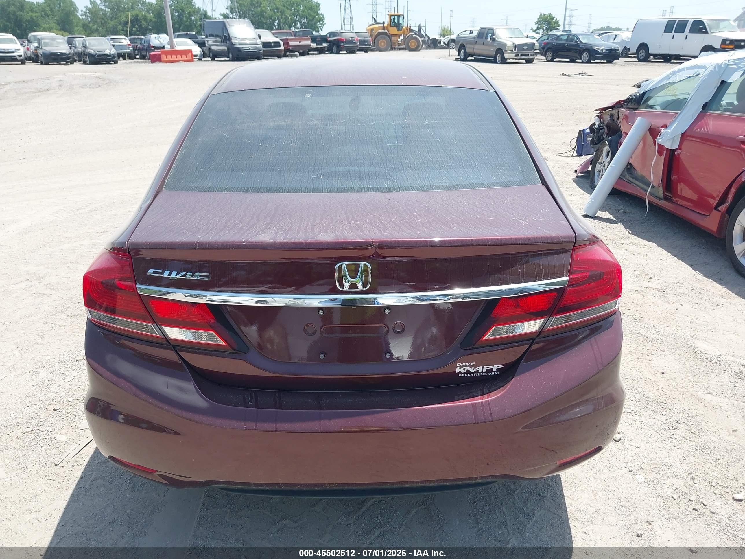 2014 Honda Civic Lx Maroon vin: 19XFB2F50EE041357