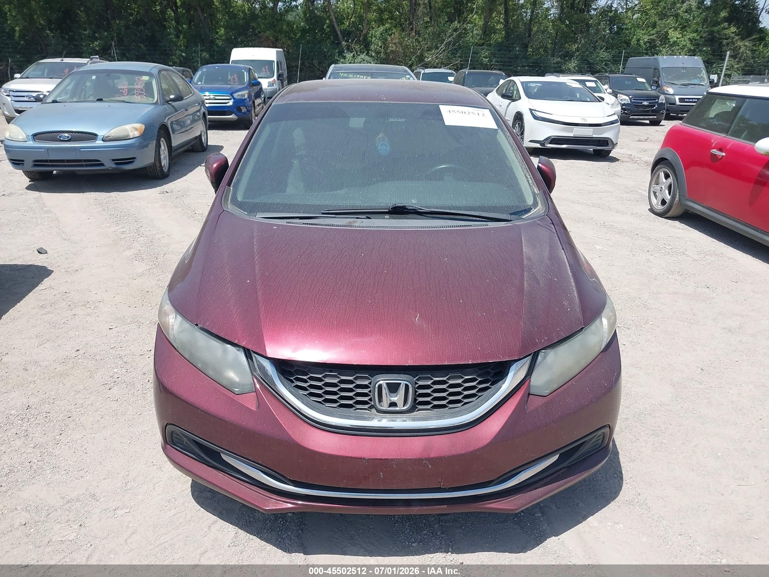 2014 Honda Civic Lx Maroon vin: 19XFB2F50EE041357