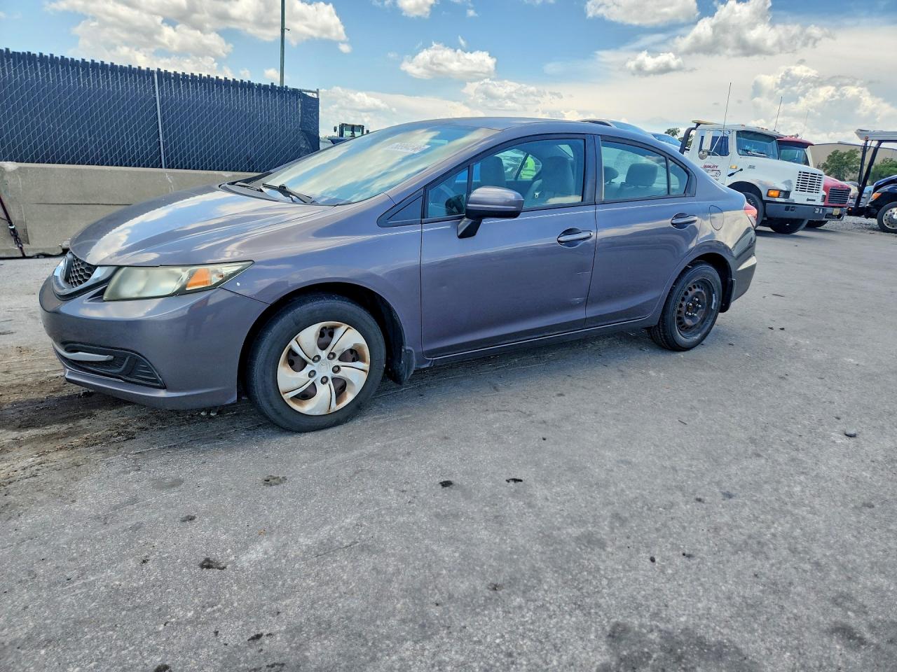 2014 Honda Civic Lx Gray vin: 19XFB2F50EE043898