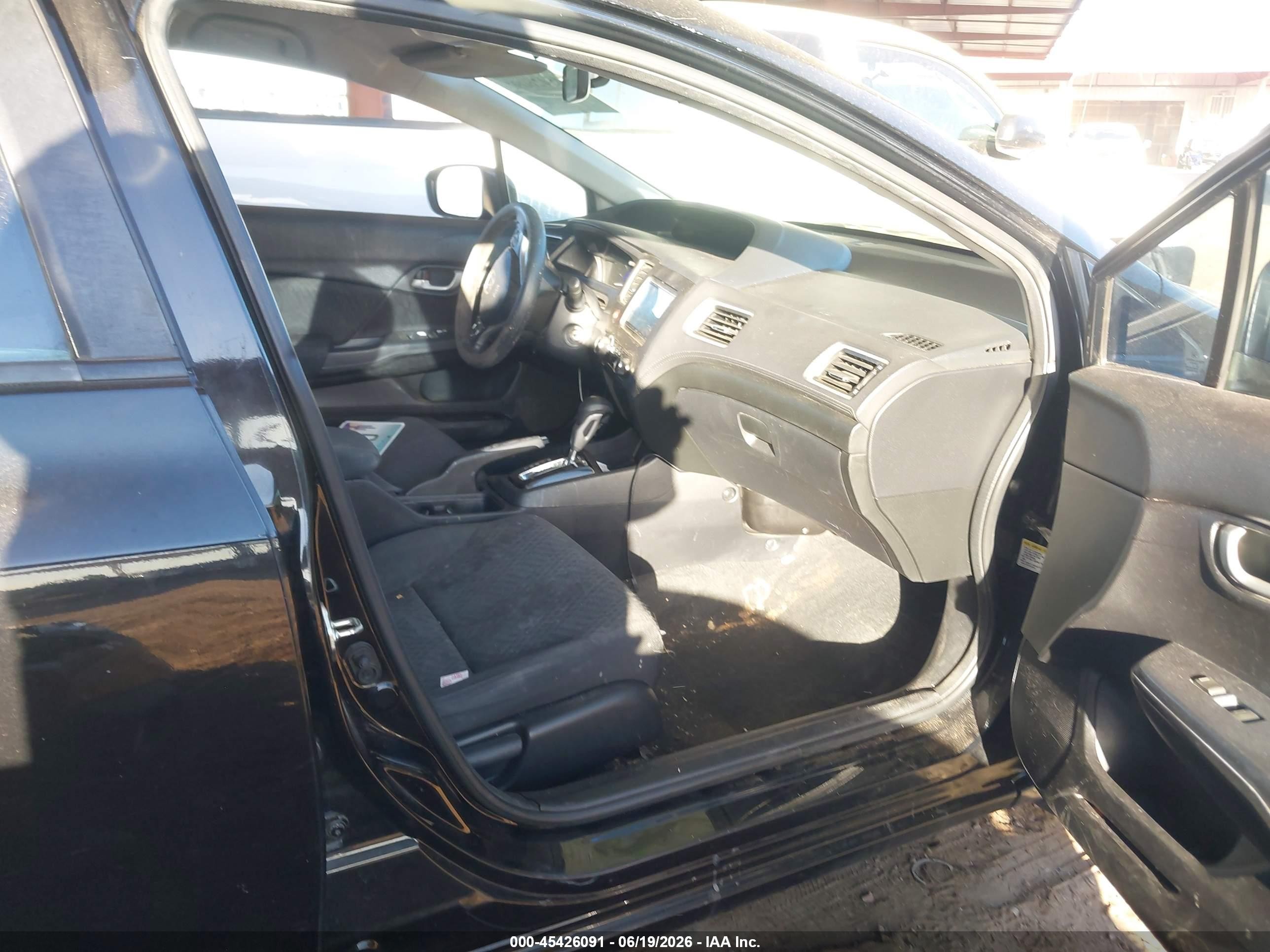 2014 Honda Civic Lx Black vin: 19XFB2F50EE048325